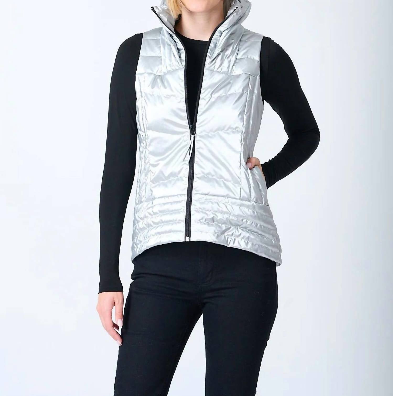 Shop Anorak Waxed Vest In Silver