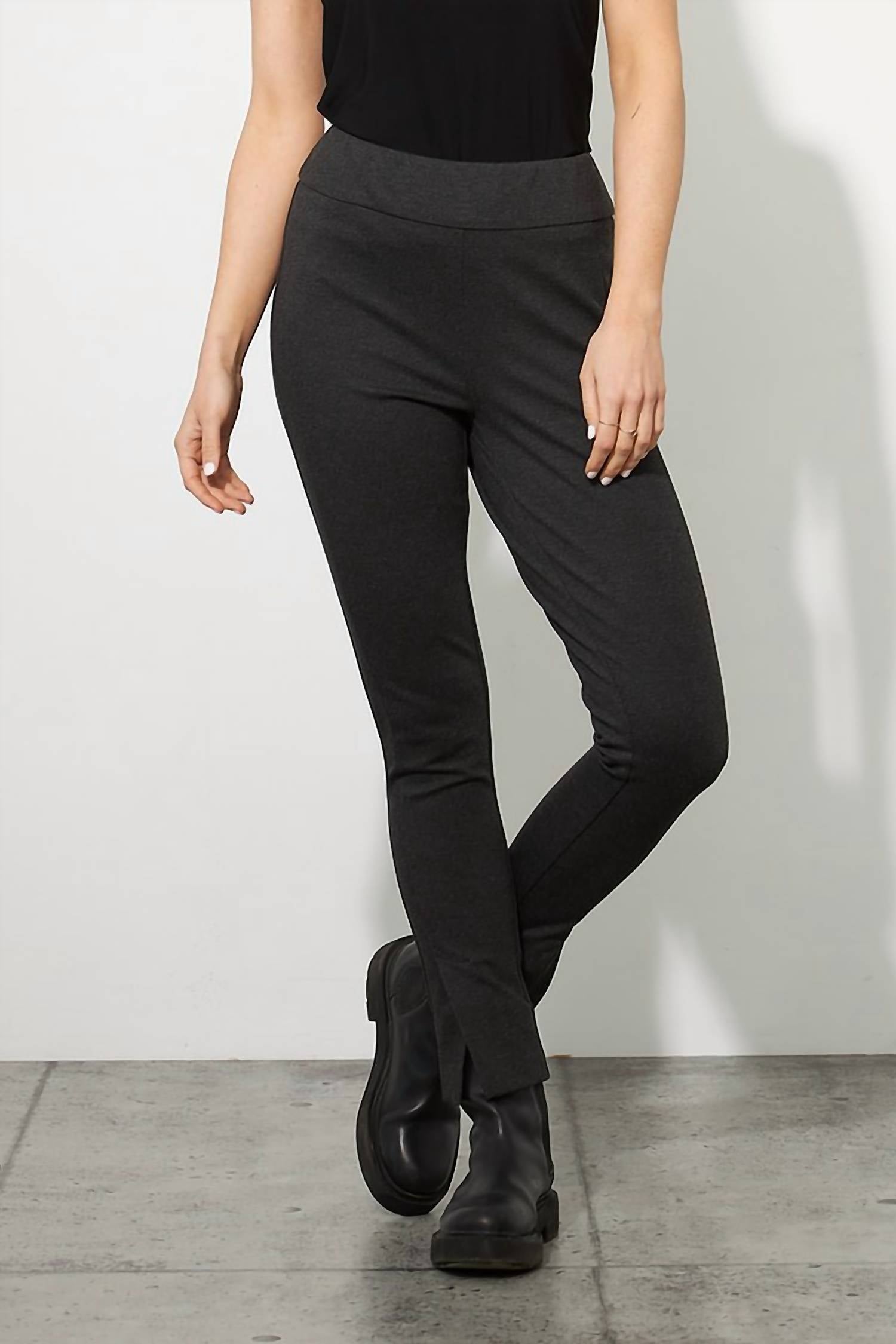 Shop Joseph Ribkoff Ponte Knit Skinny Pants In Charcoal Grey In Black