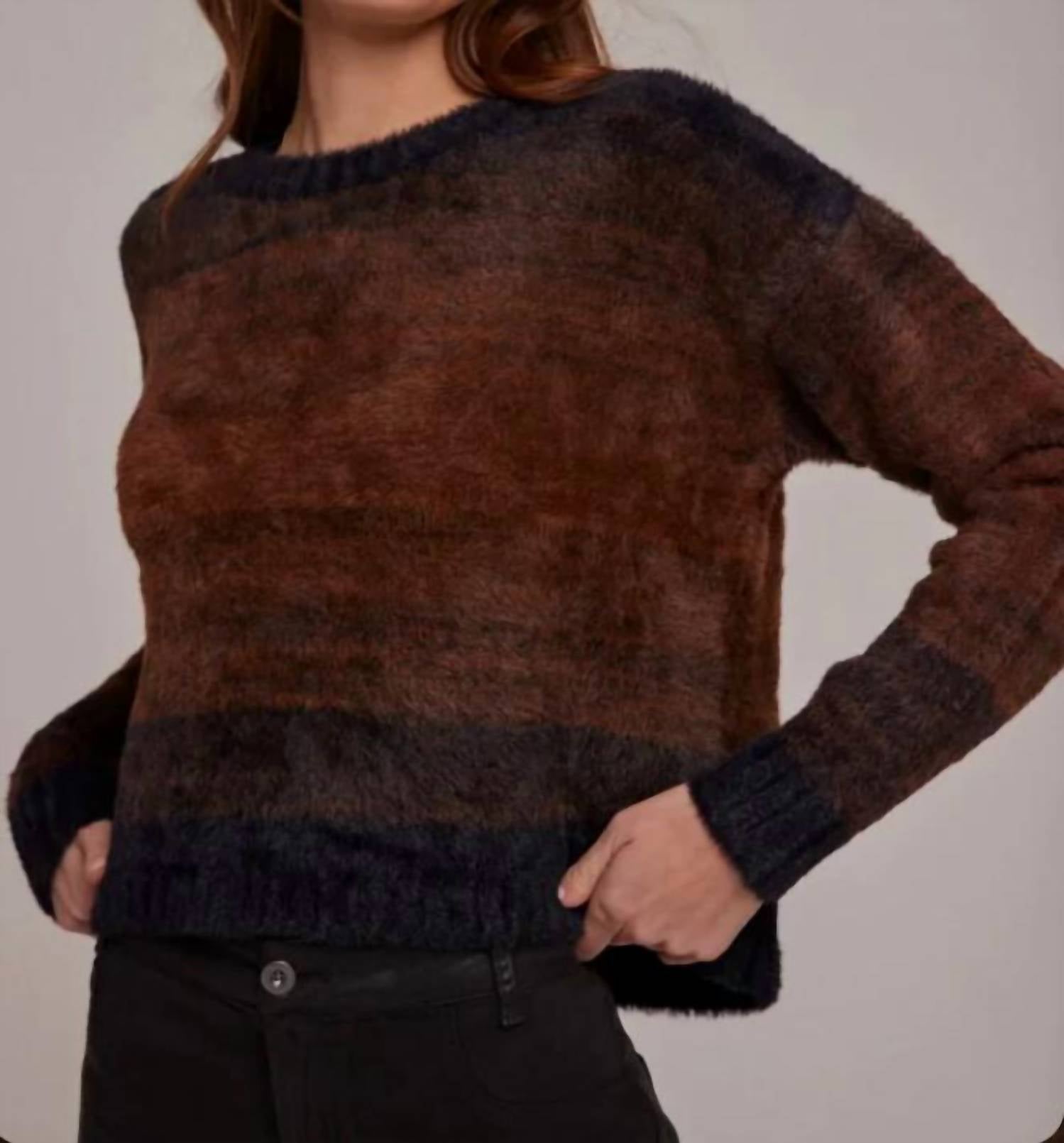 Bella Dahl Slouchy Sweater In Chocolate Ombre In Brown