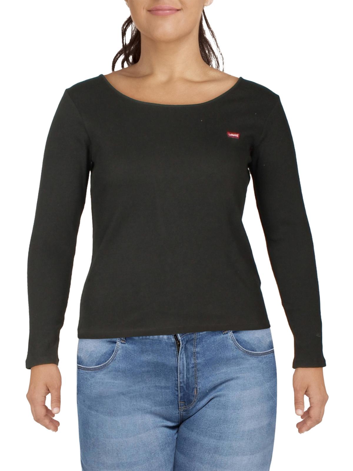 Shop Levi's Plus Womens Comfy Long Sleeve T-shirt In Black
