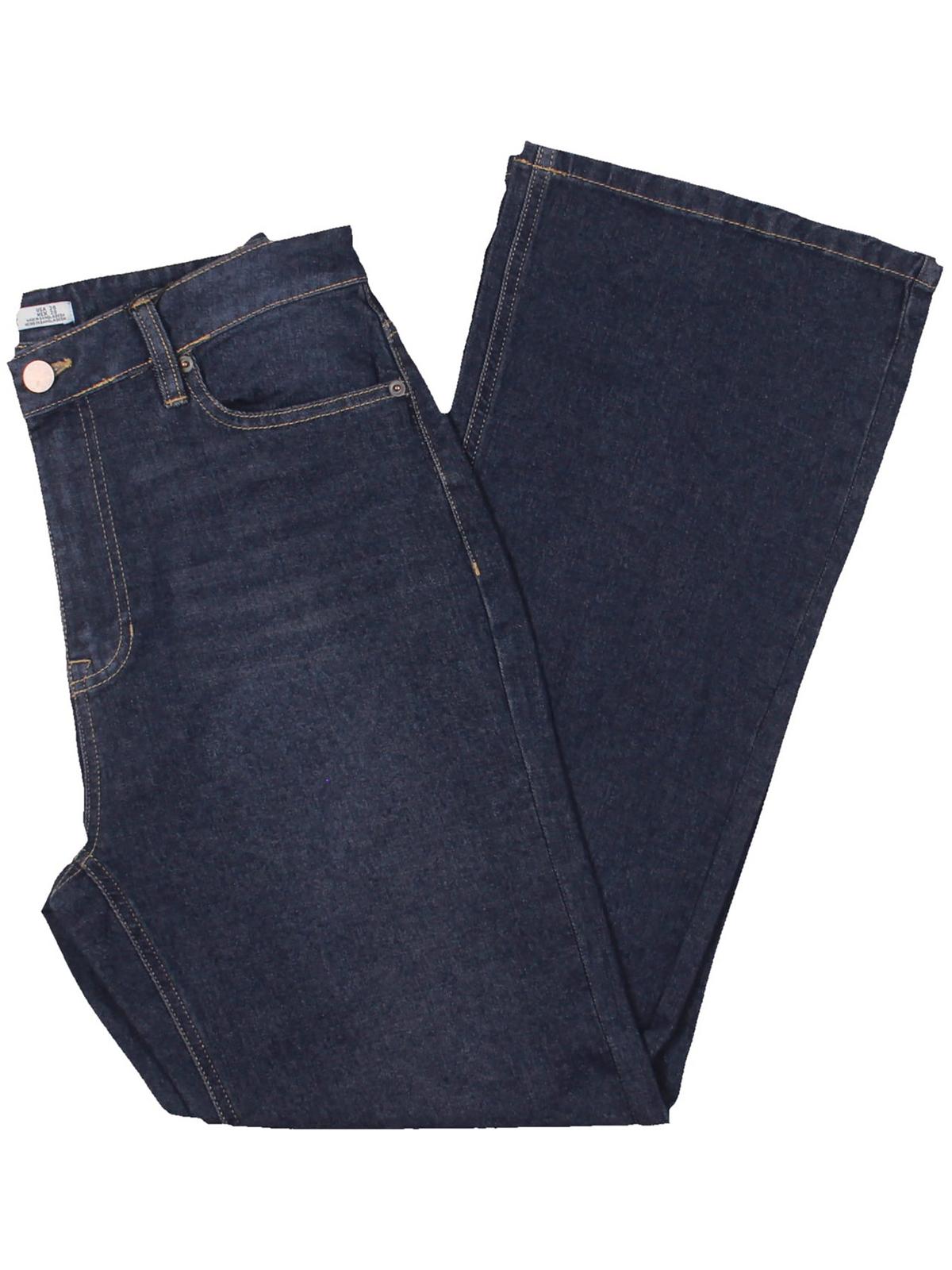 Dex Womens Knit Denim Flared Jeans In Blue