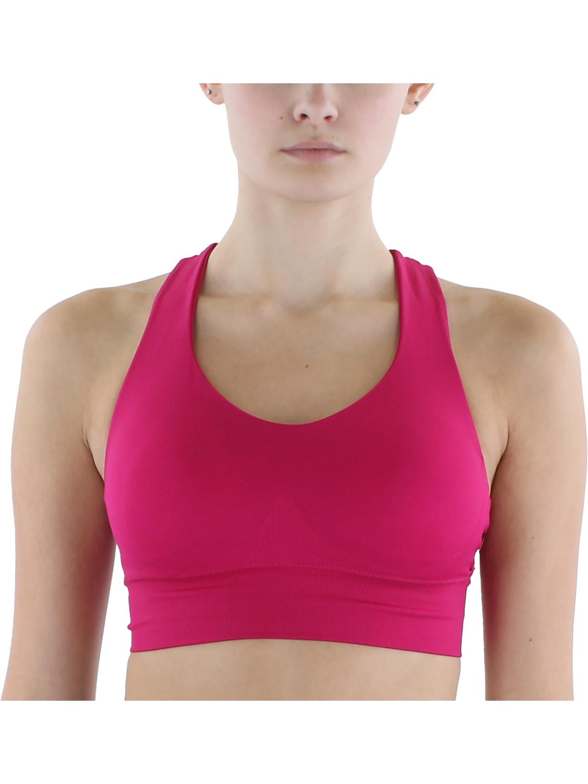 Pro-fit Womens Racerback Removable Padding Sports Bra In Pink