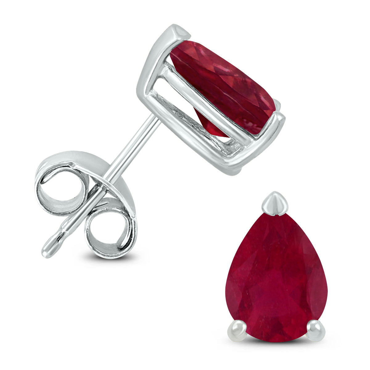 Sselects 14k 6x4mm Pear Ruby Earrings In Burgundy