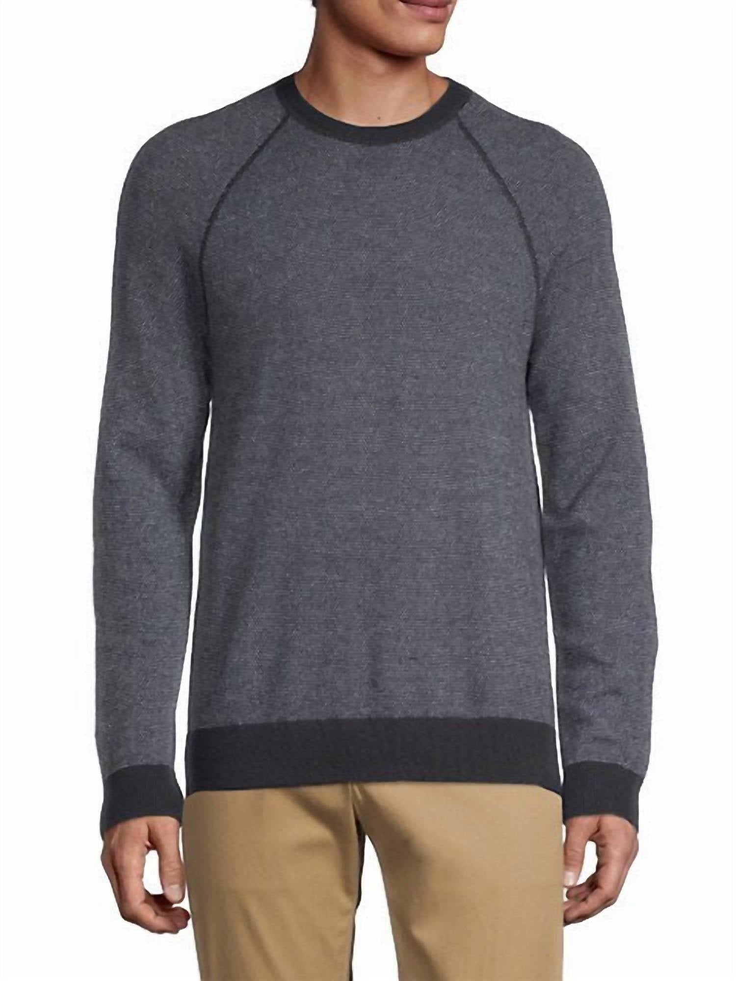 Shop Vince Birdseye Long Sleeve Sweatshirt In Coastal/pearl In Grey
