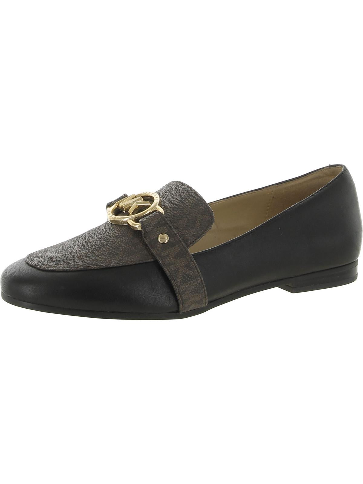 Michael Michael Kors Womens Leather Loafers In Black