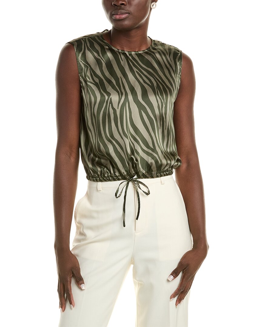 Atm Anthony Thomas Melillo Silk Charmeuse Top In Green