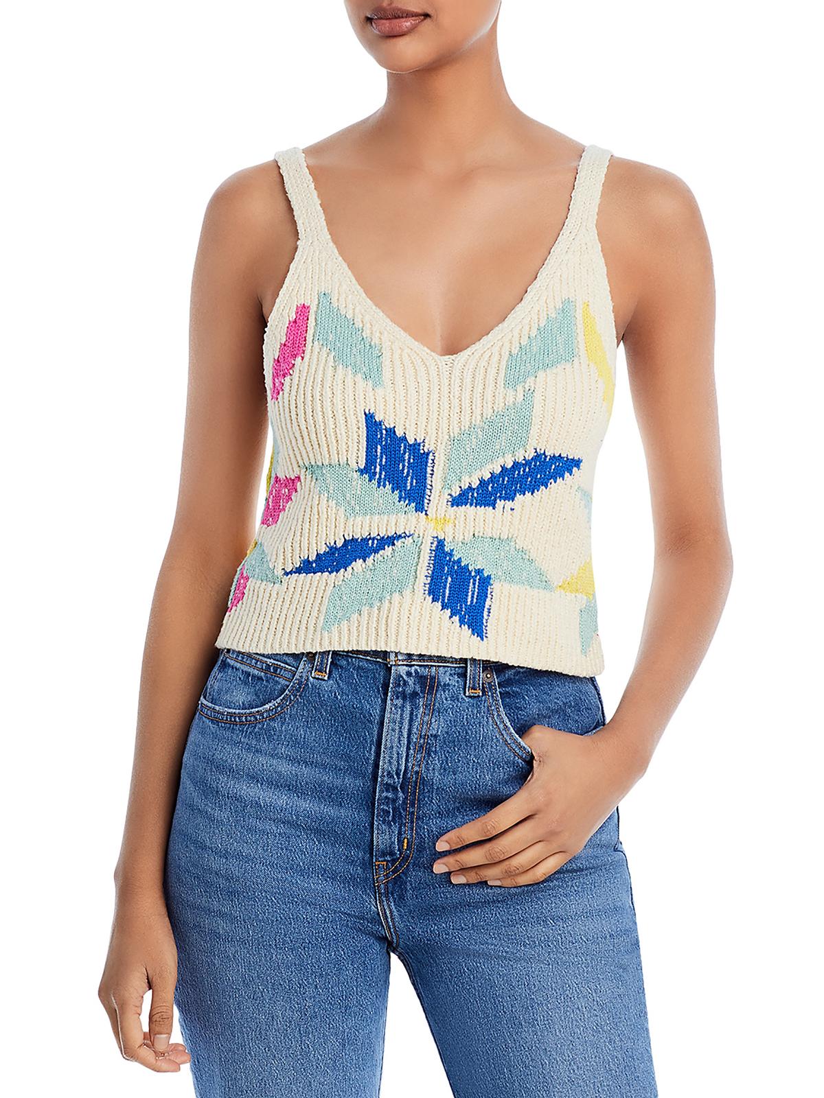 Mother Womens Knit Tank Cropped In Multi