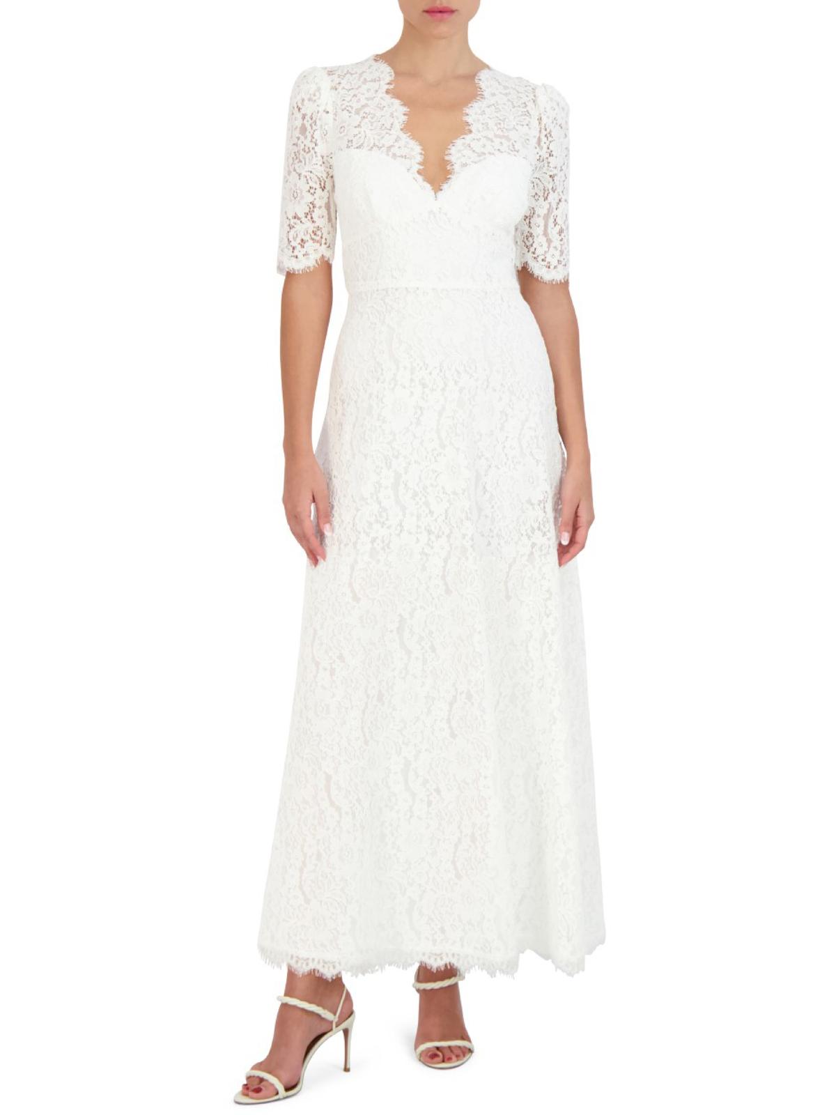 Shop Bcbgmaxazria Eliana Womens Lace Maxi Evening Dress In White