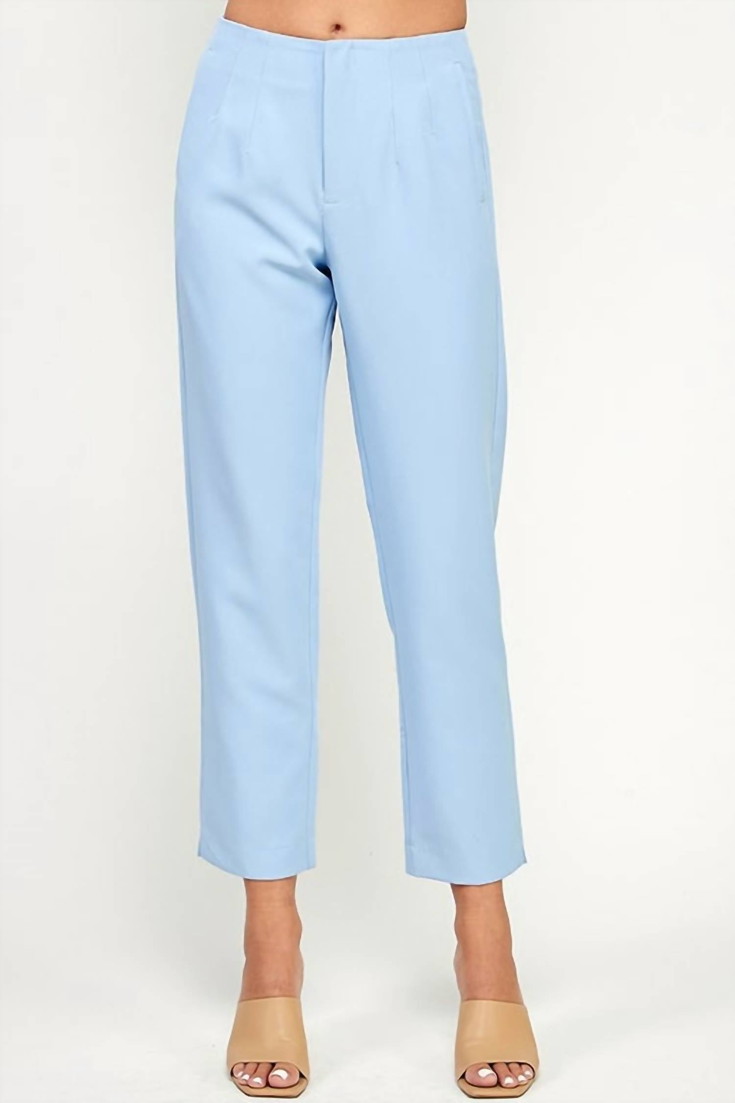 Shop Ellison Linen Button Up Pants In Sage In Blue
