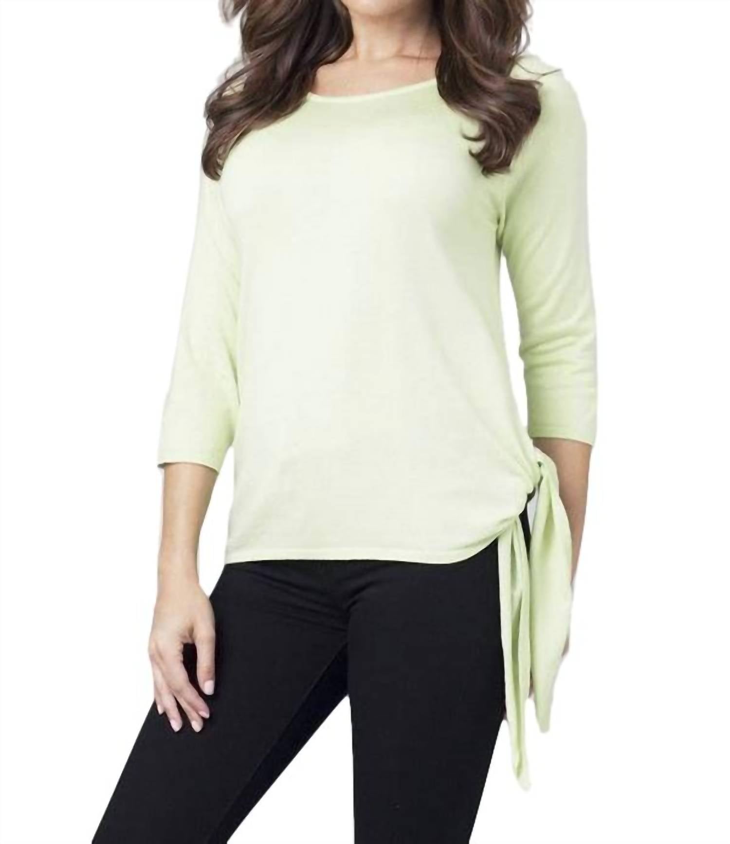 Shop Angel Side-tie Sweater In Lime In Yellow
