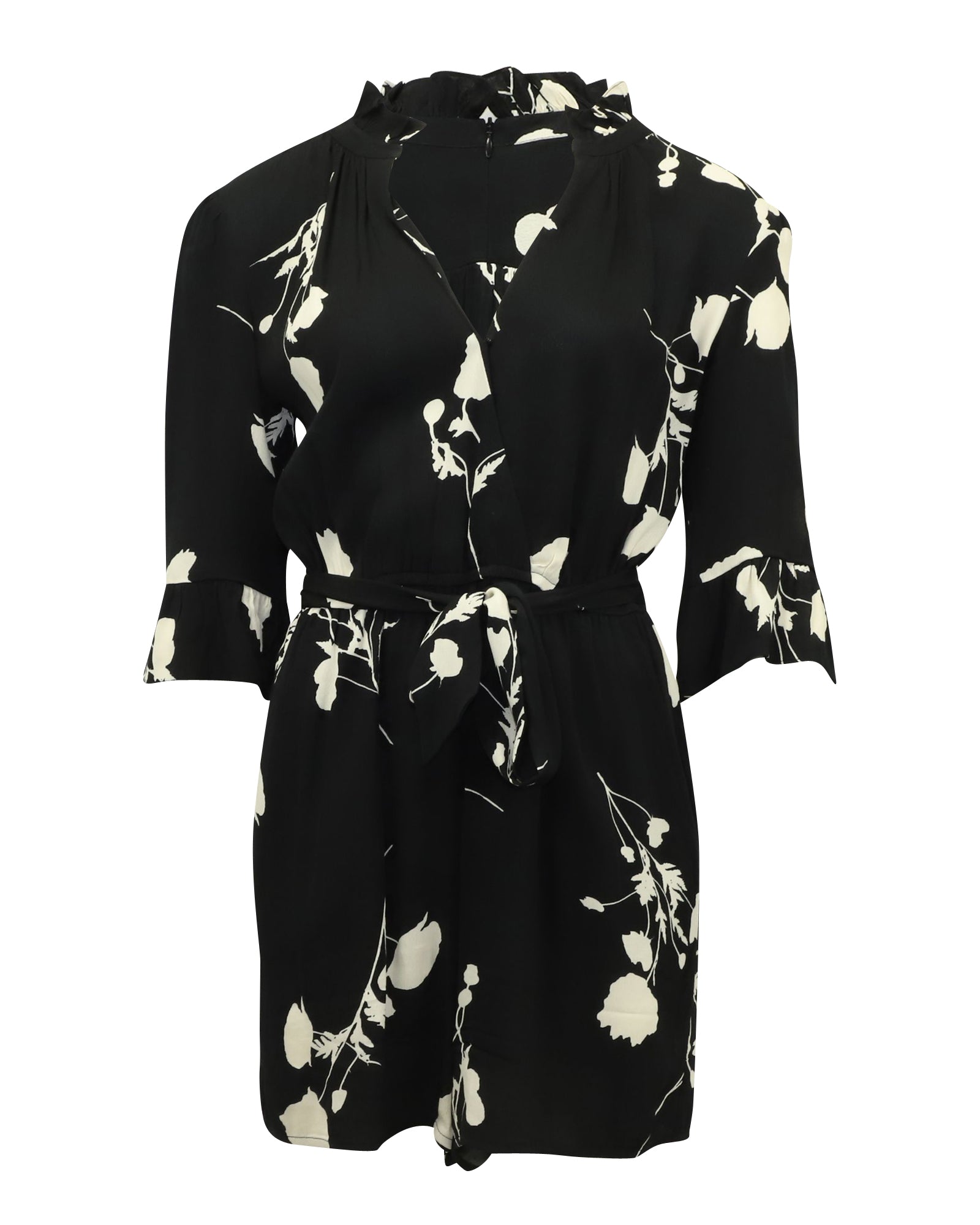 image of Ba&Sh Penny Printed Jumpsuit in Black Viscose