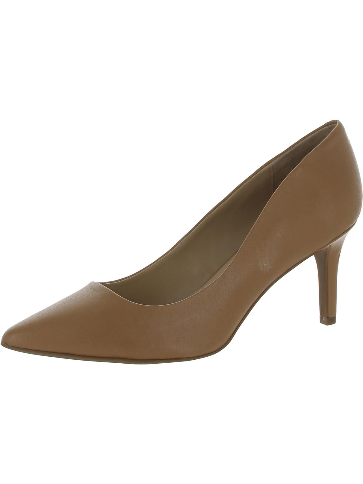 Alfani Jeules 2 Womens Leather Stiletto Pointed Toe Heels In Brown
