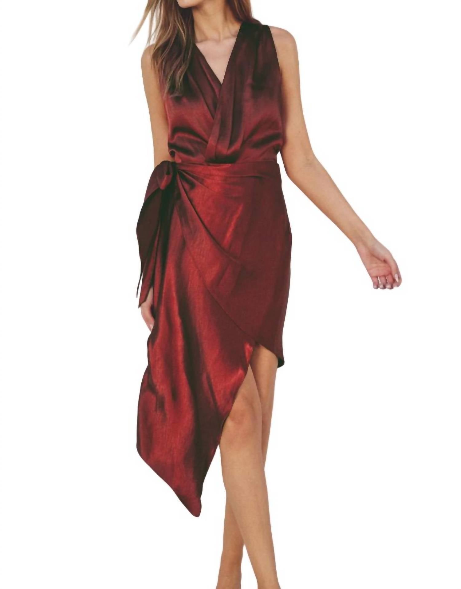 Dress Forum Sleeveless Knit Dress In Rust In Red