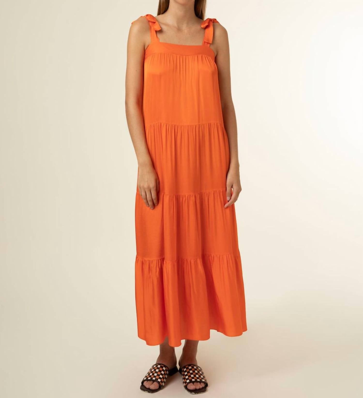 Shop Frnch Rawen Dress In Orange In Pink