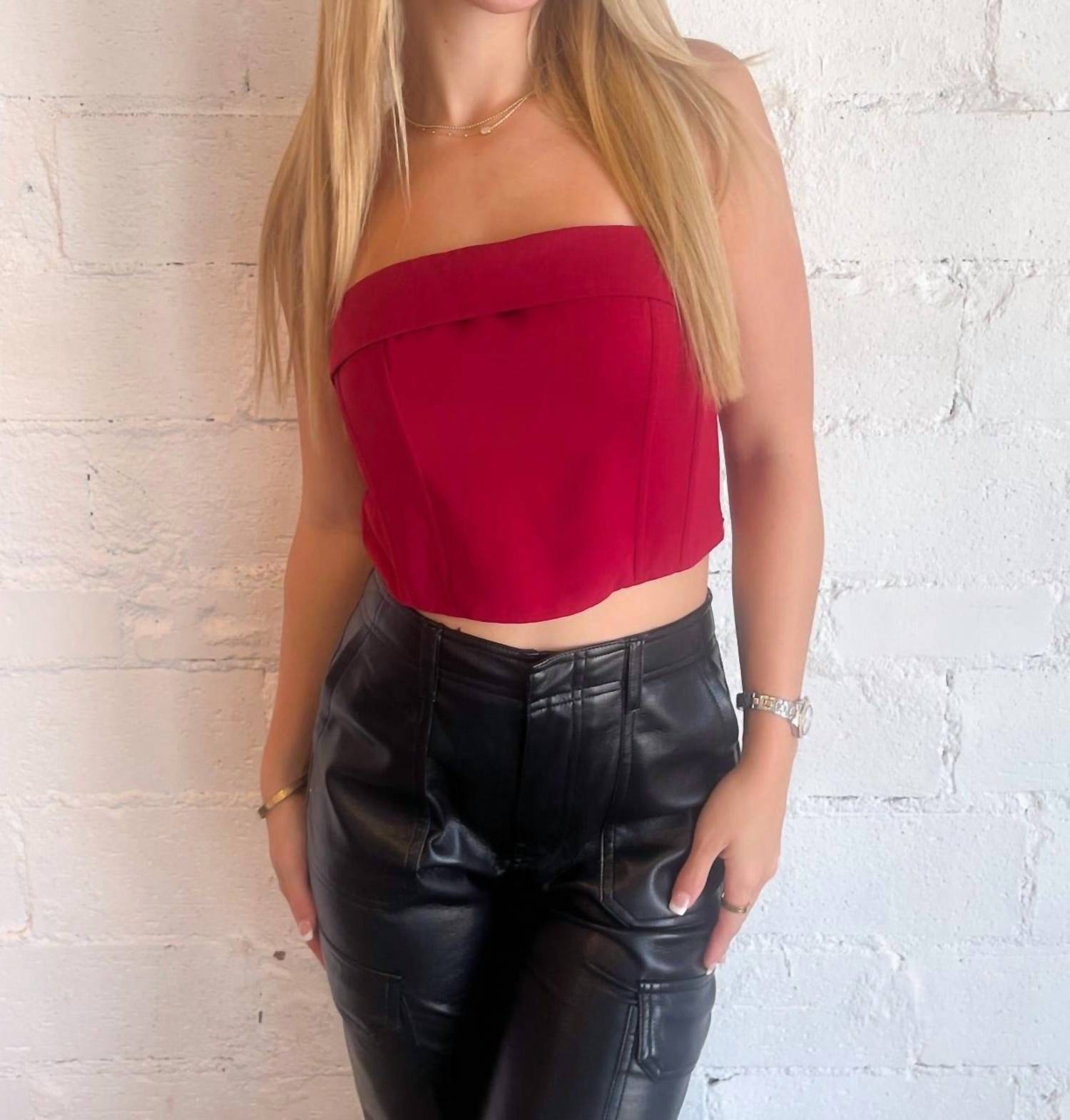 Cotton Candy Twilight Tube Top In Crimson In Red