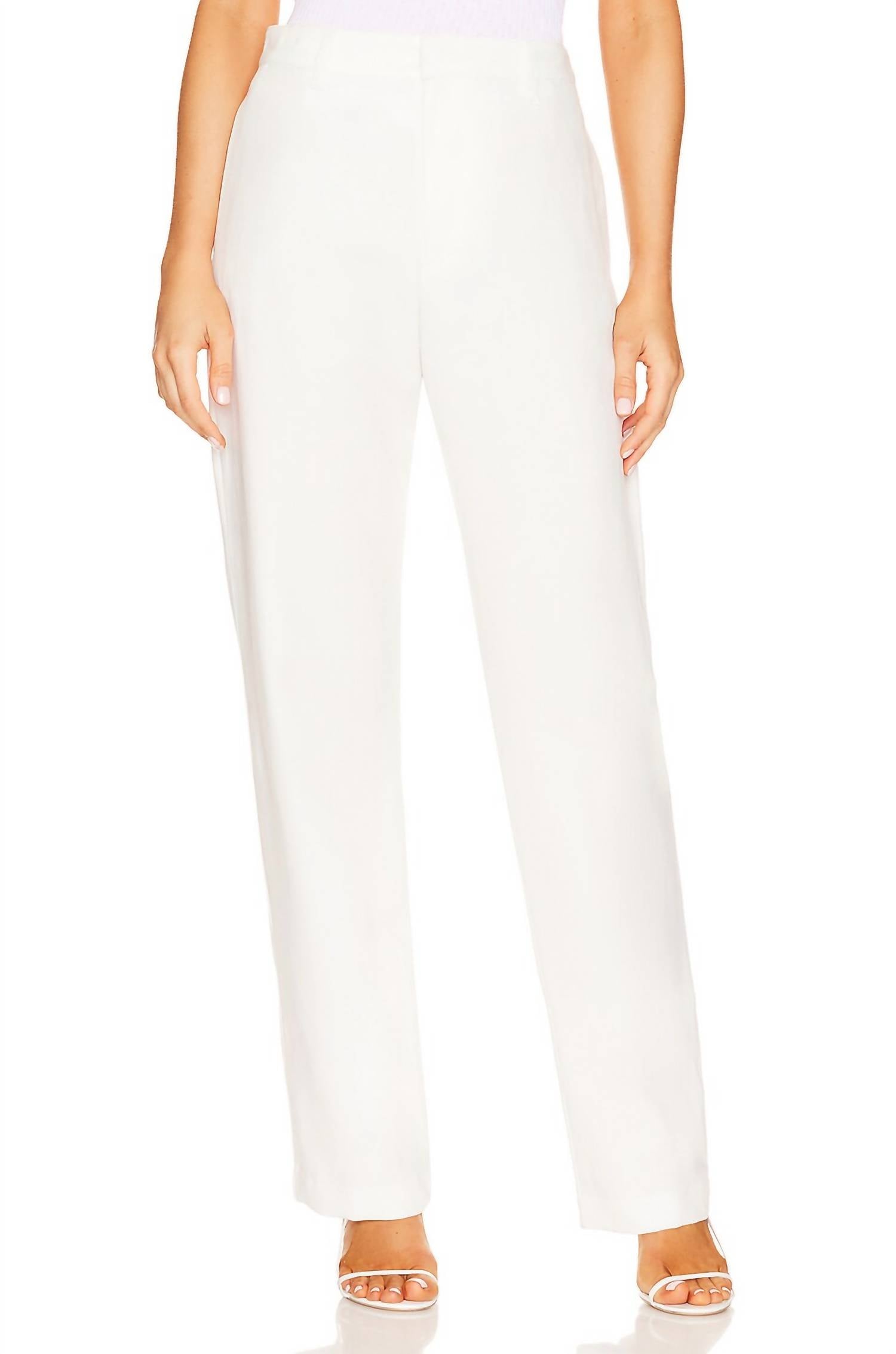 Shop Enza Costa Straight Leg Trouser In White