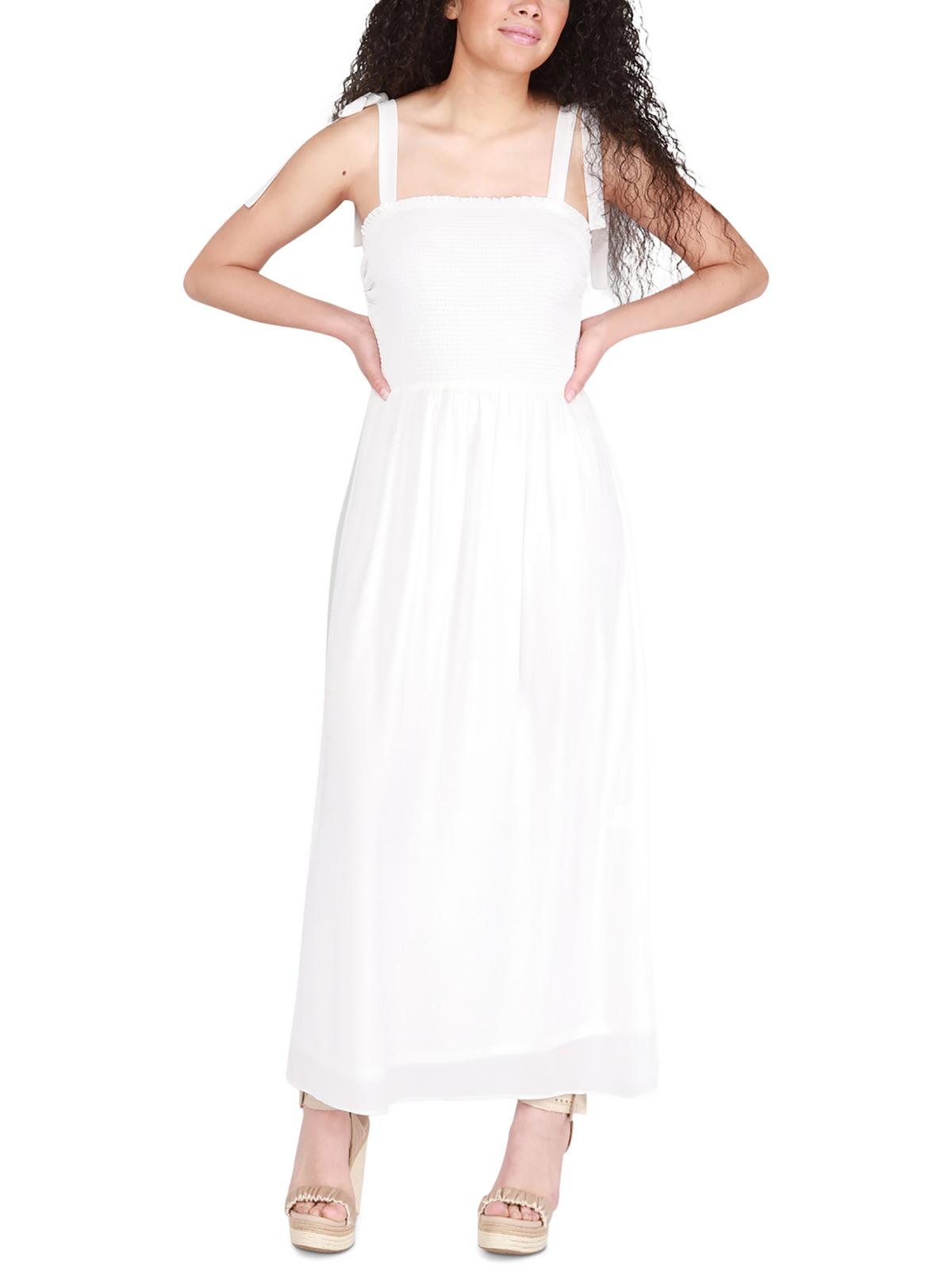 Shop Black Tape Womens Sleeveless Long Maxi Dress In White