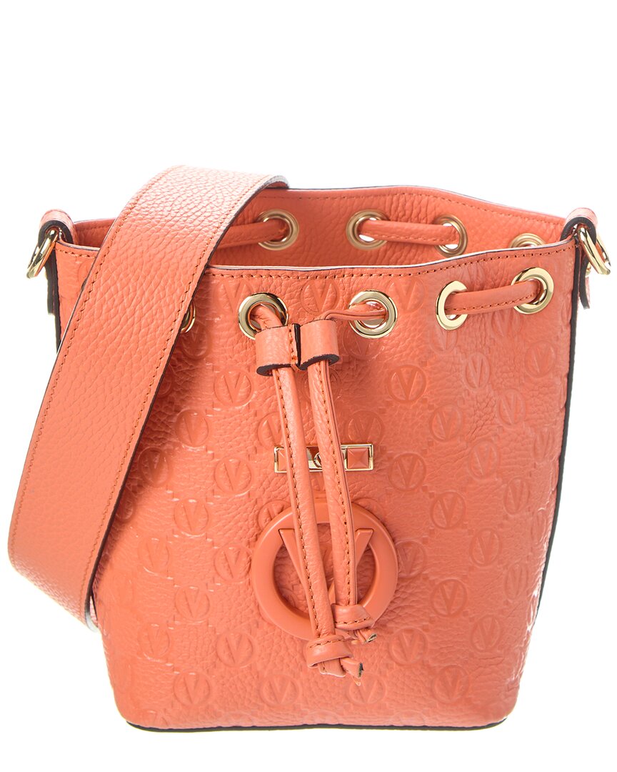 Valentino By Mario Valentino Jules Leather Bucket Bag In Orange