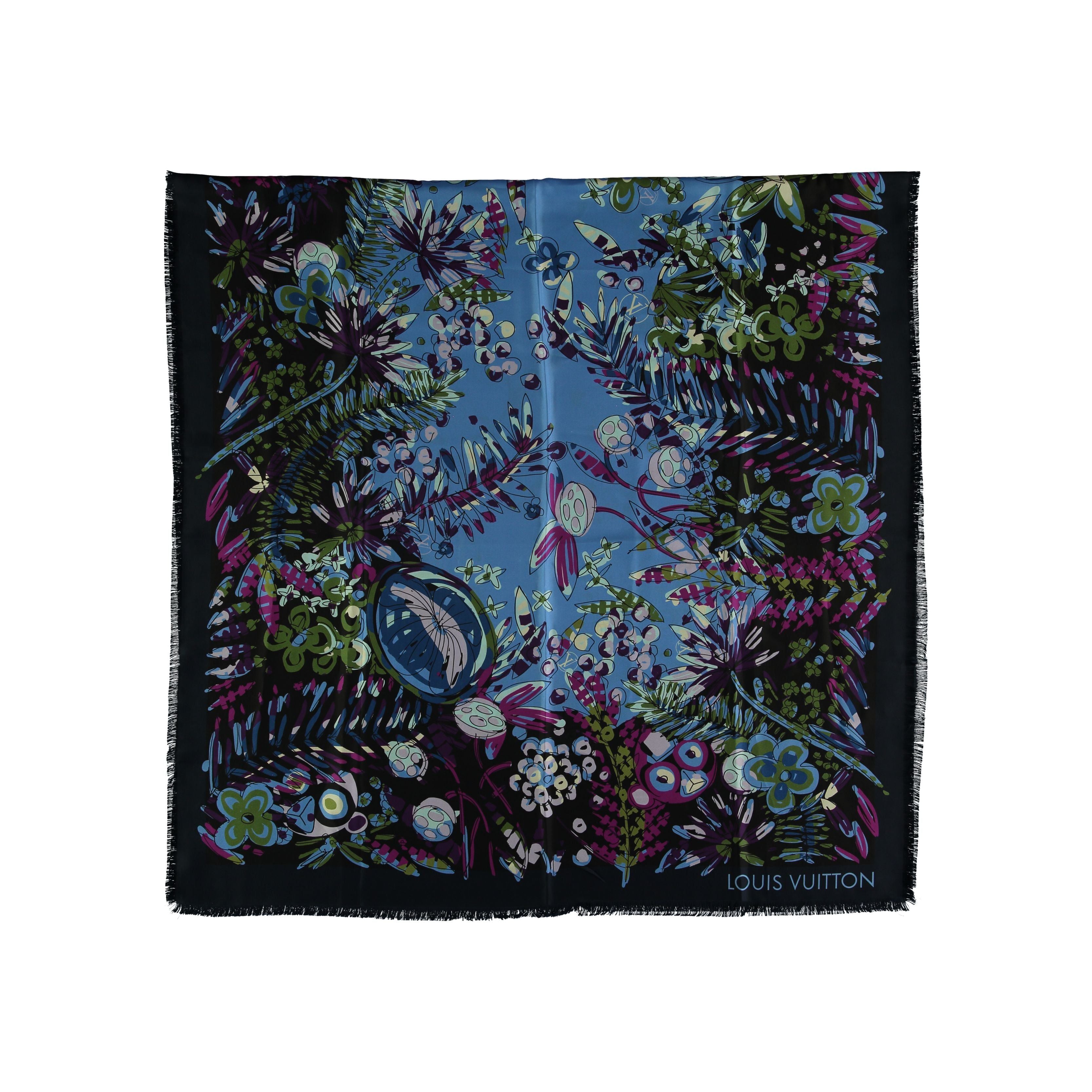 Image of Louis Vuitton Floral Silk Scarf