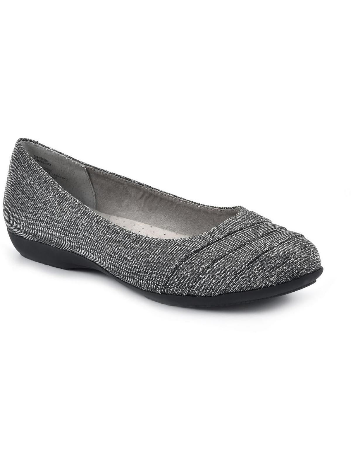 Cliffs By White Mountain Clara Womens Faux Leather Round Toe Ballet Flats In Metallic