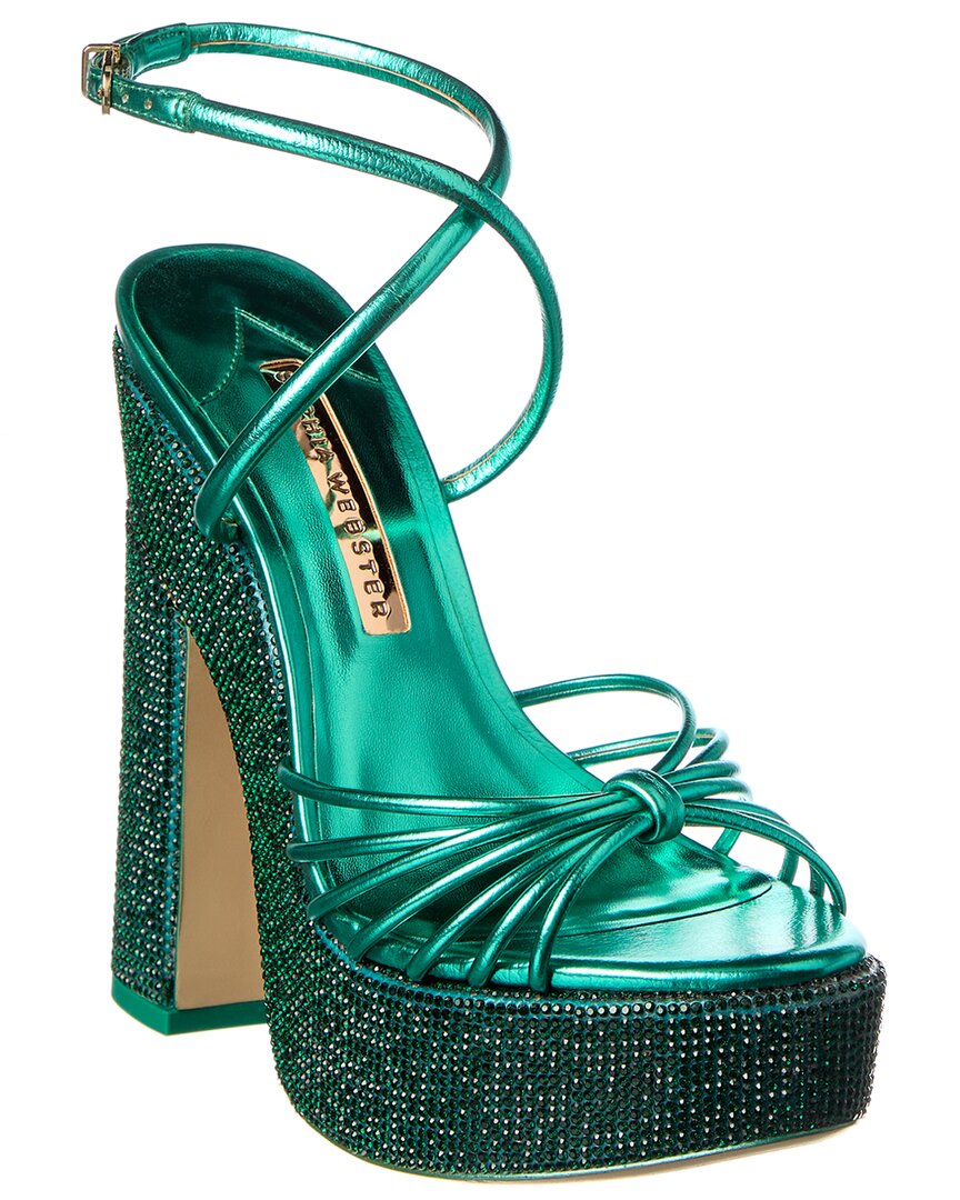 Sophia Webster Rue Leather Platform Sandal In Green