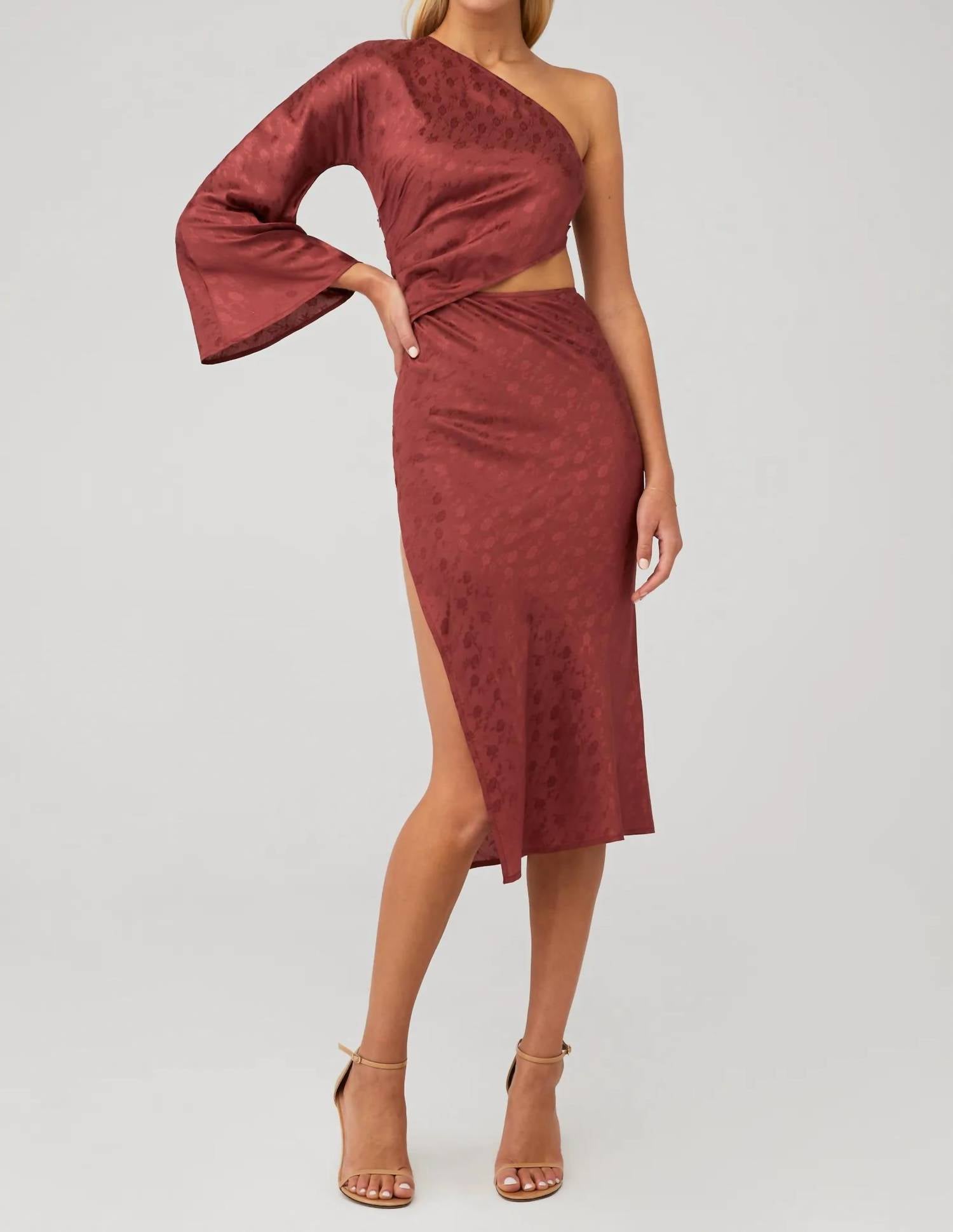 Shop Jen's Pirate Booty Nebula Vermillion Dress In Burgundy In Red