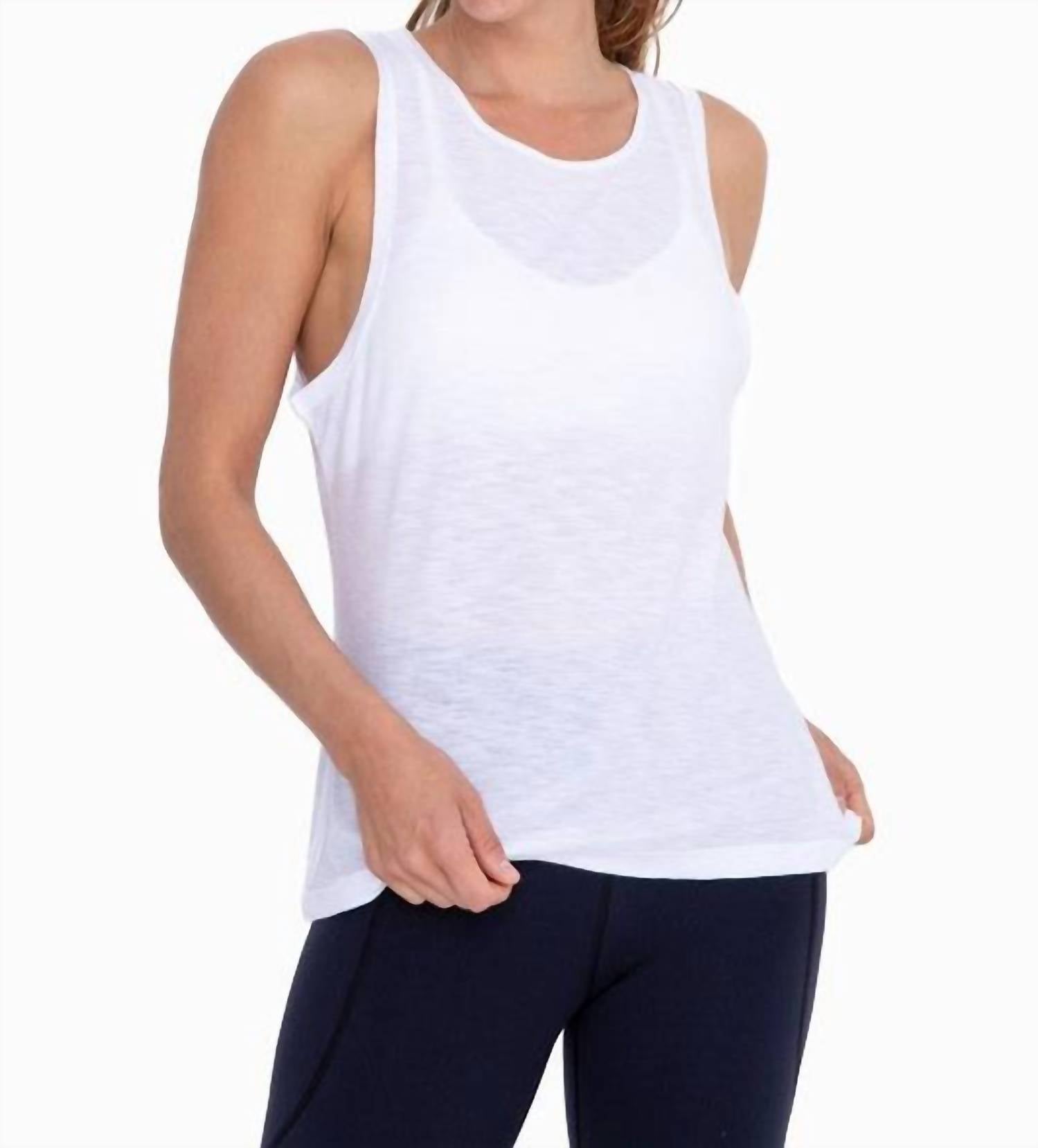 Shop Mono B Boxy Fit Core Tank Top In White