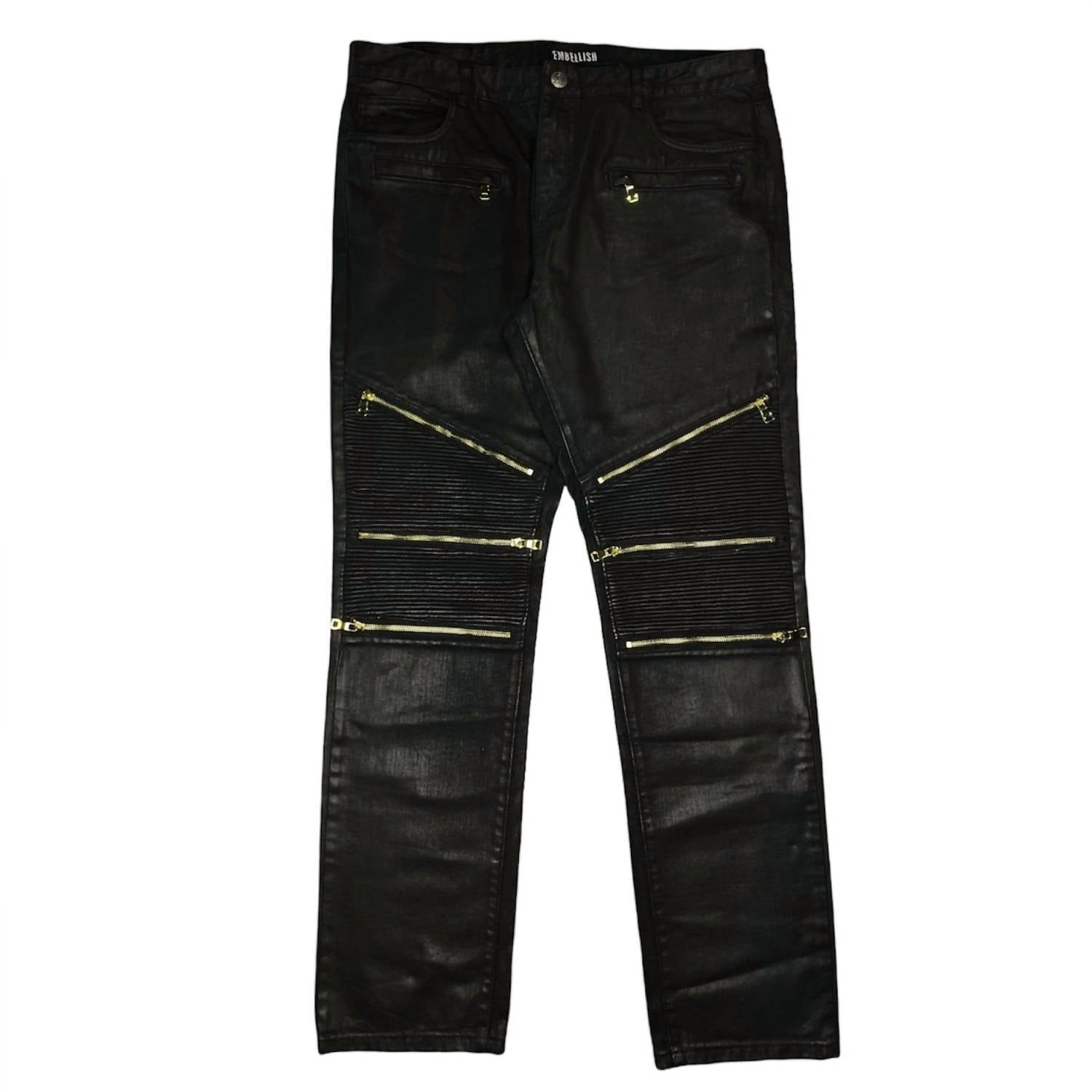 Embellish Men's Moto Jean In Black/gold