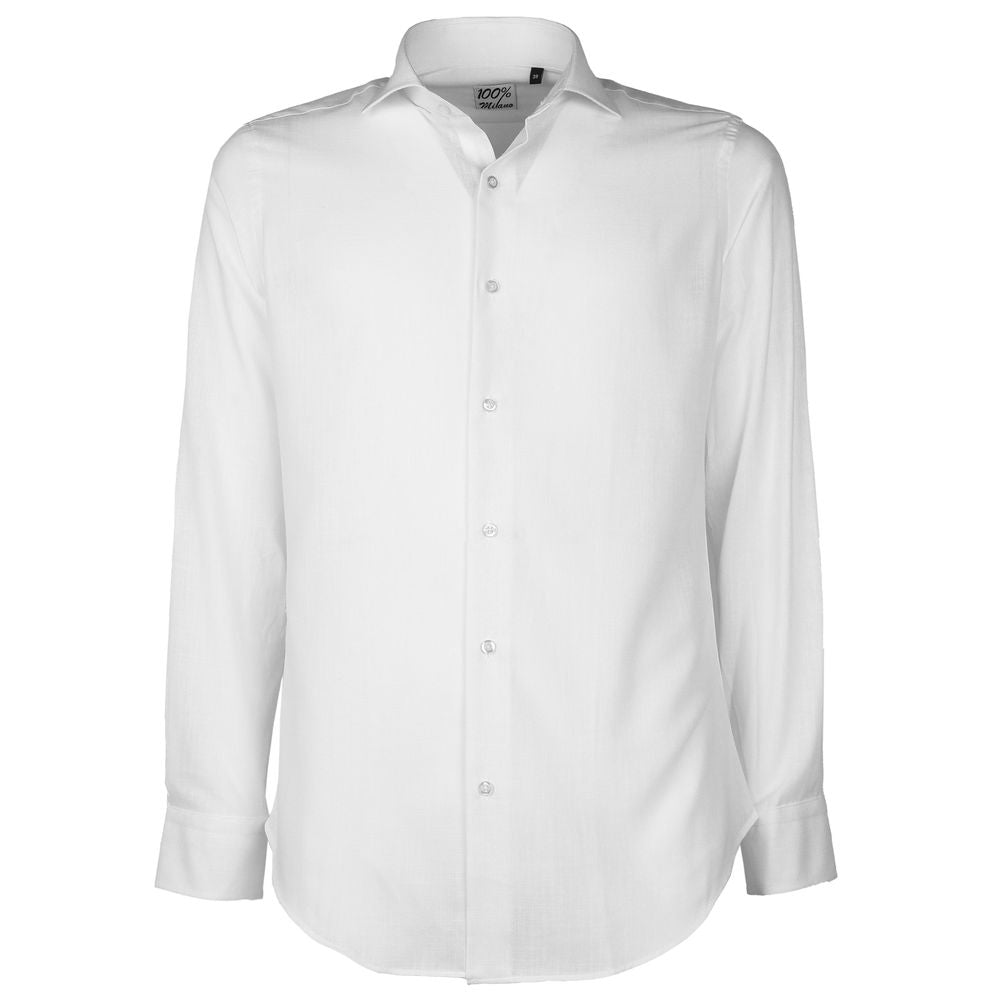 Made In Italy Cotton Men's Shirt In White