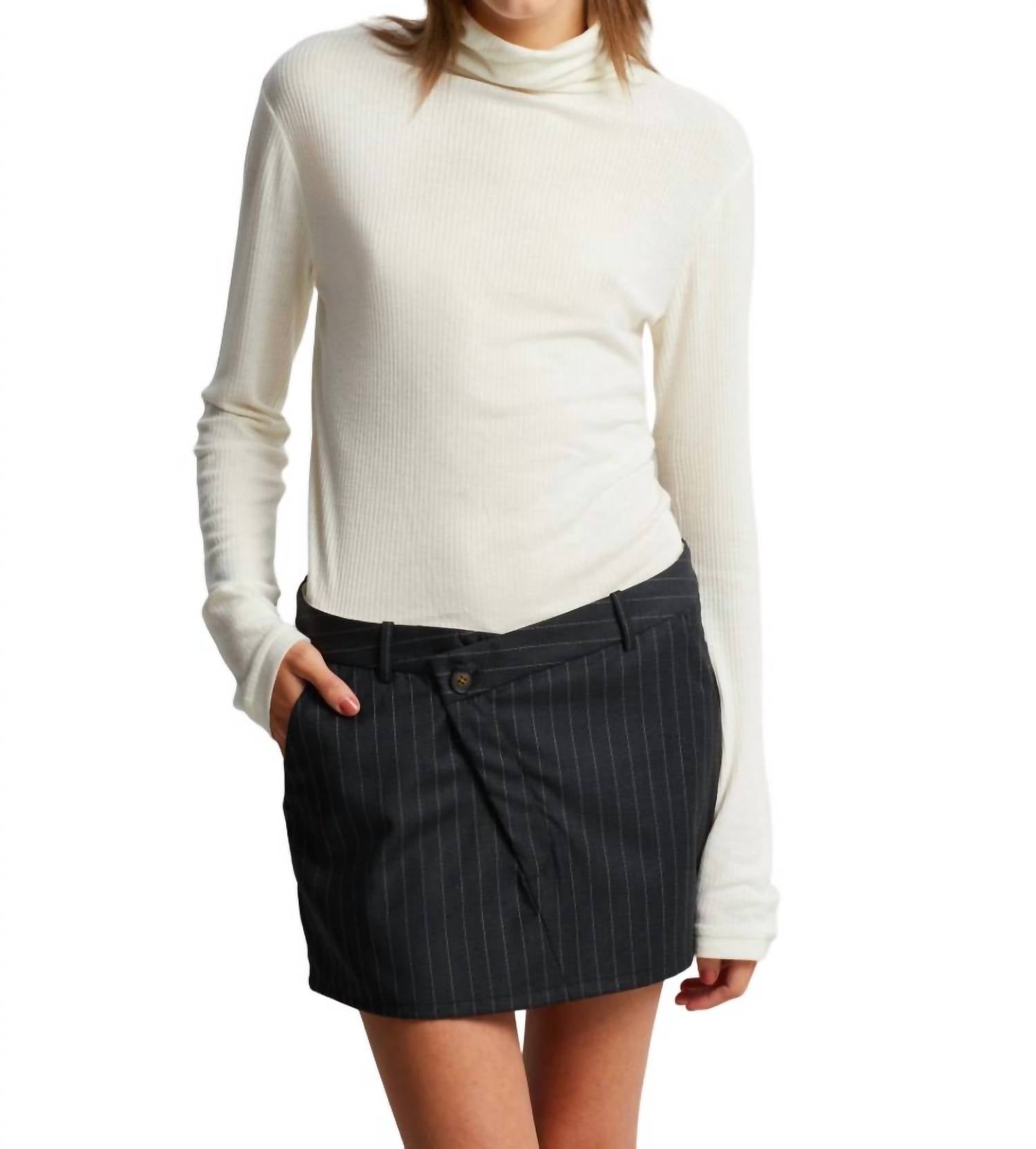 Loulou Studio Gallina Turtleneck Shirt In Ivory In Neutral