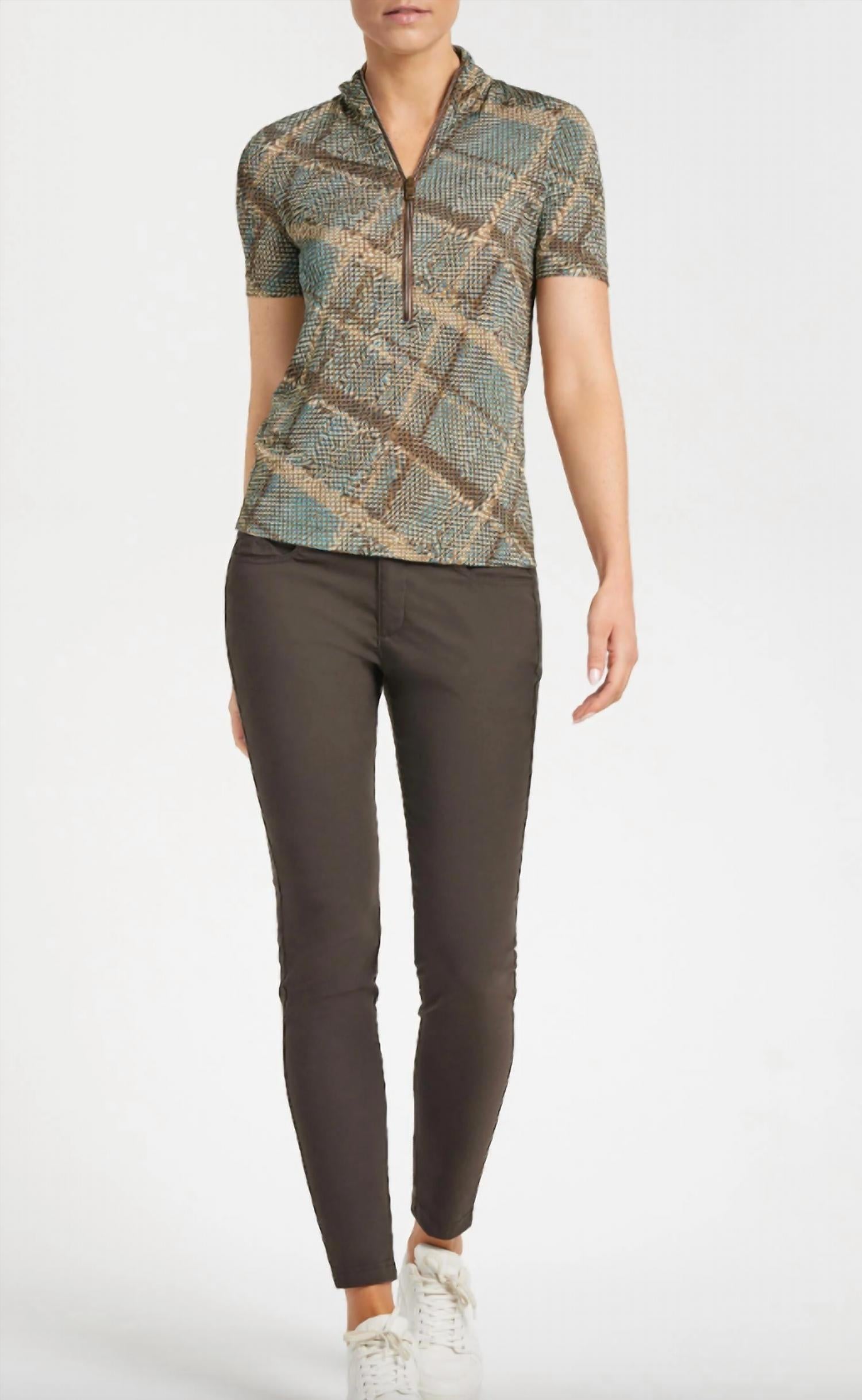 Shop Anatomie Printed Belle Top In Tan/multi In Green