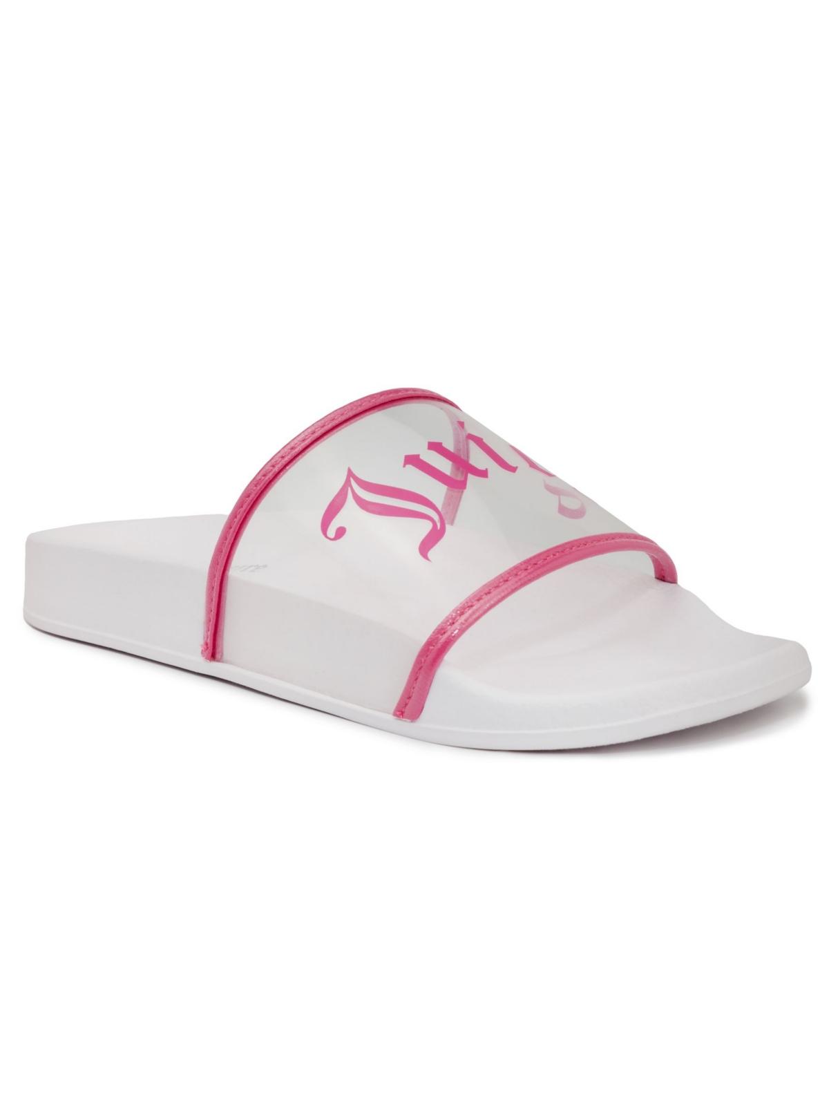 Juicy Couture Wanderlust Womens Slip On Flat Slide Sandals In White