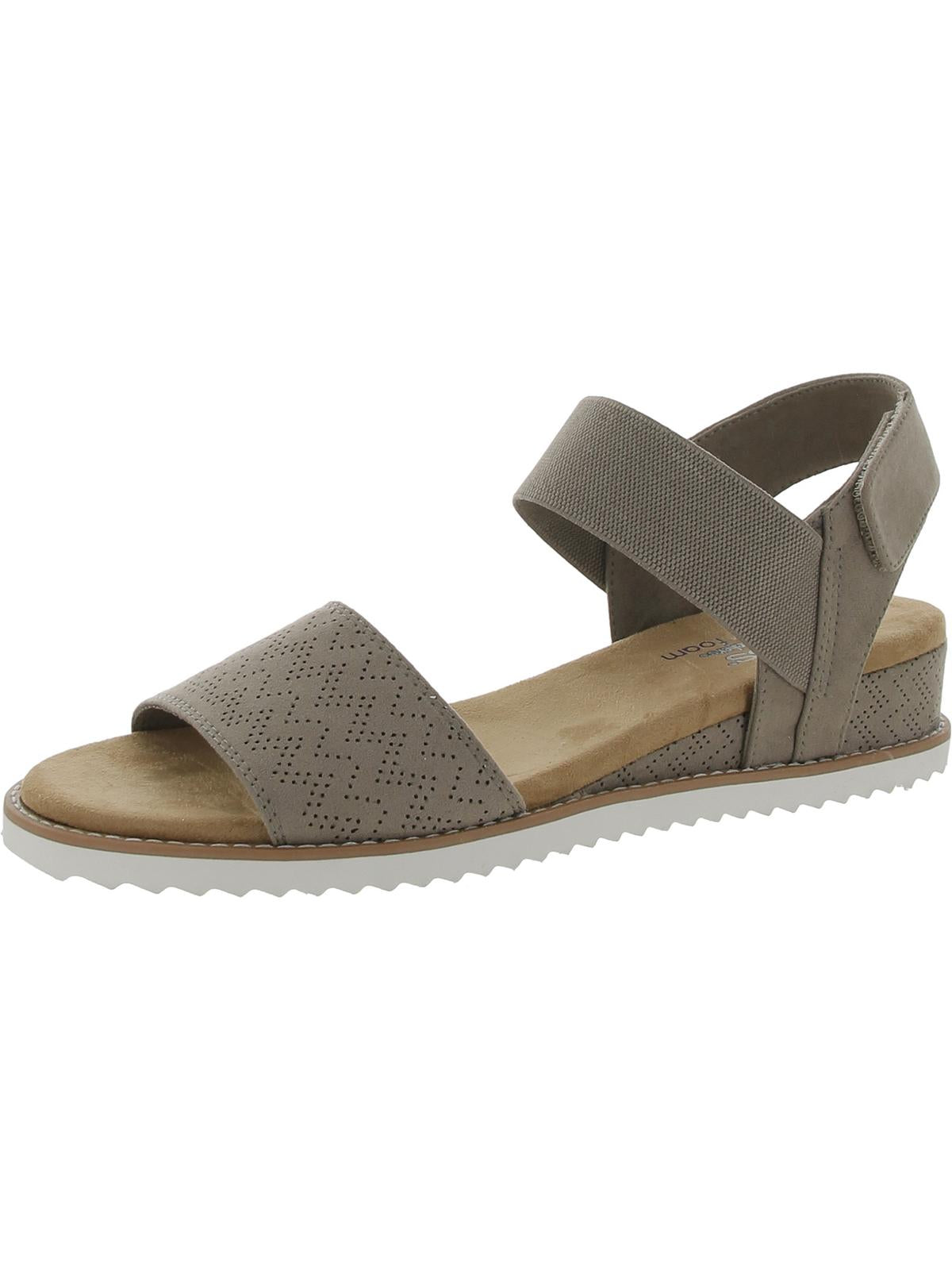 Shop Bobs From Skechers Desert Kiss Womens Strappy Casual Wedges In Grey