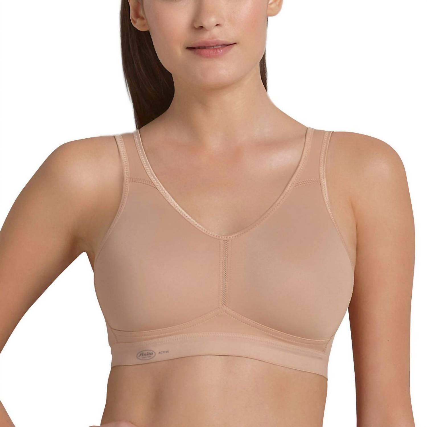 Shop Anita Active Microfiber Molded Sports Bra In Skin In Beige