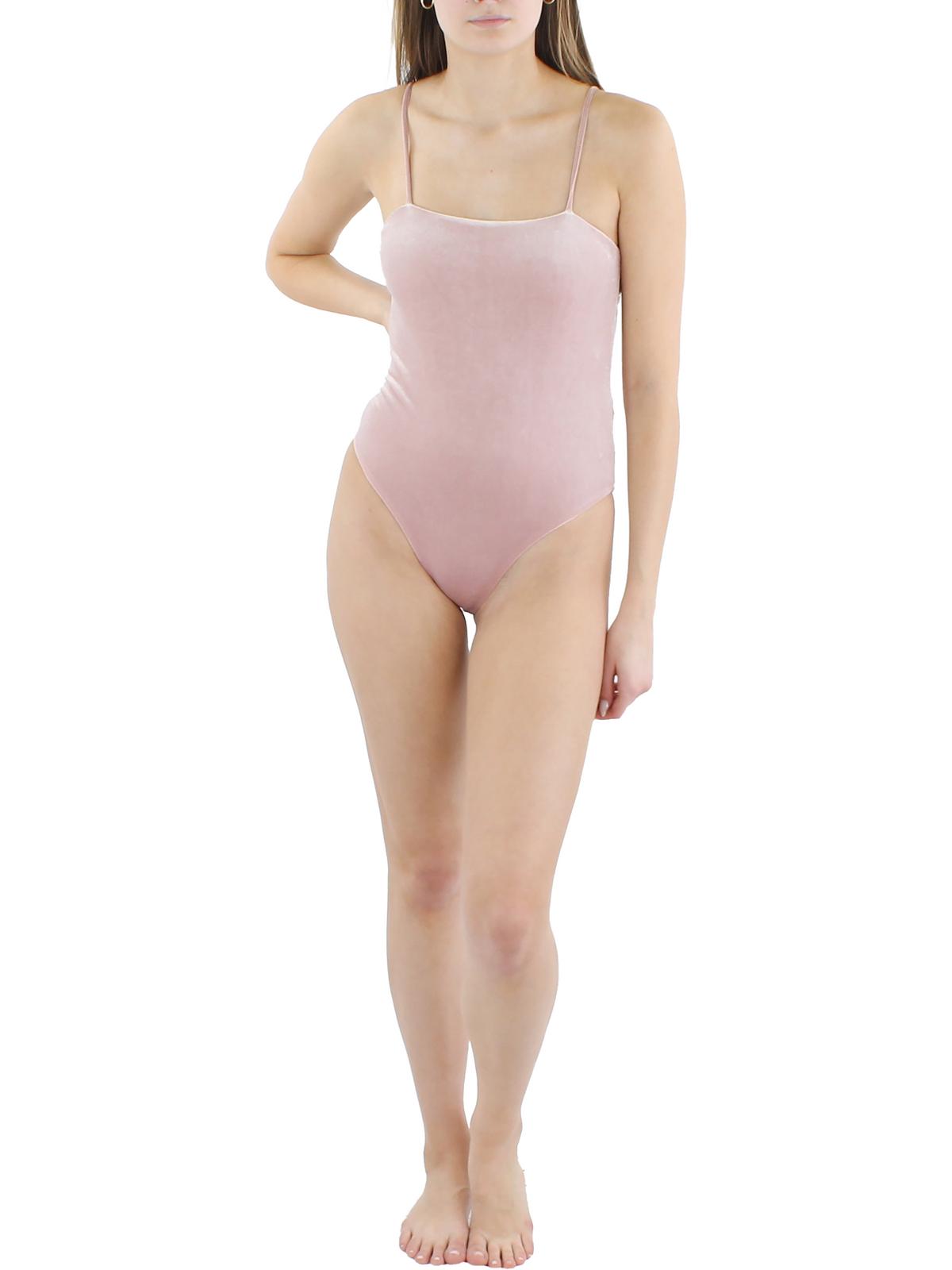 Shop Charlie Holiday Womens Velvet Beachwear One-piece Swimsuit In Pink