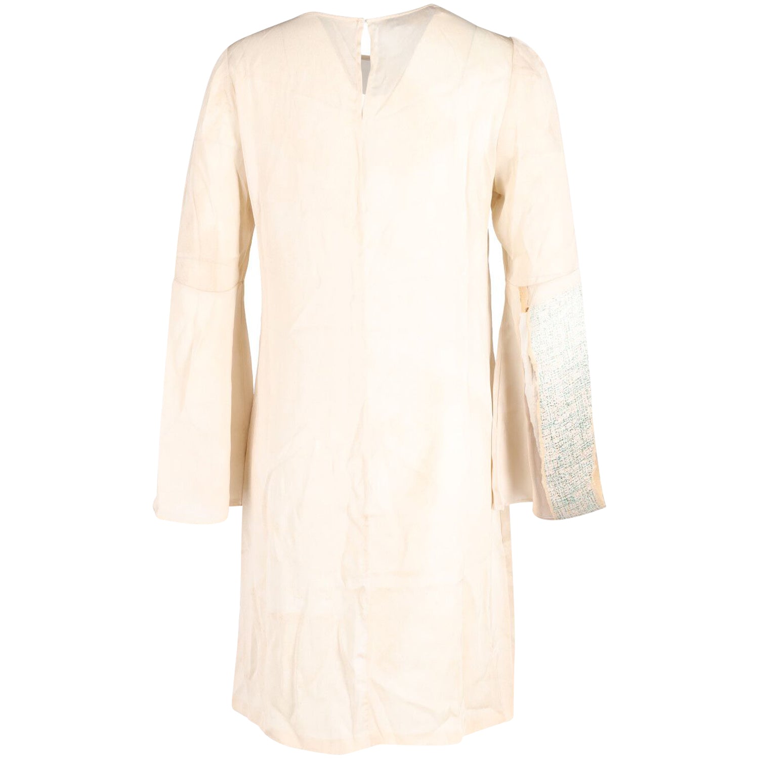 image of Stella McCartney Printed Shift Dress in Beige Silk