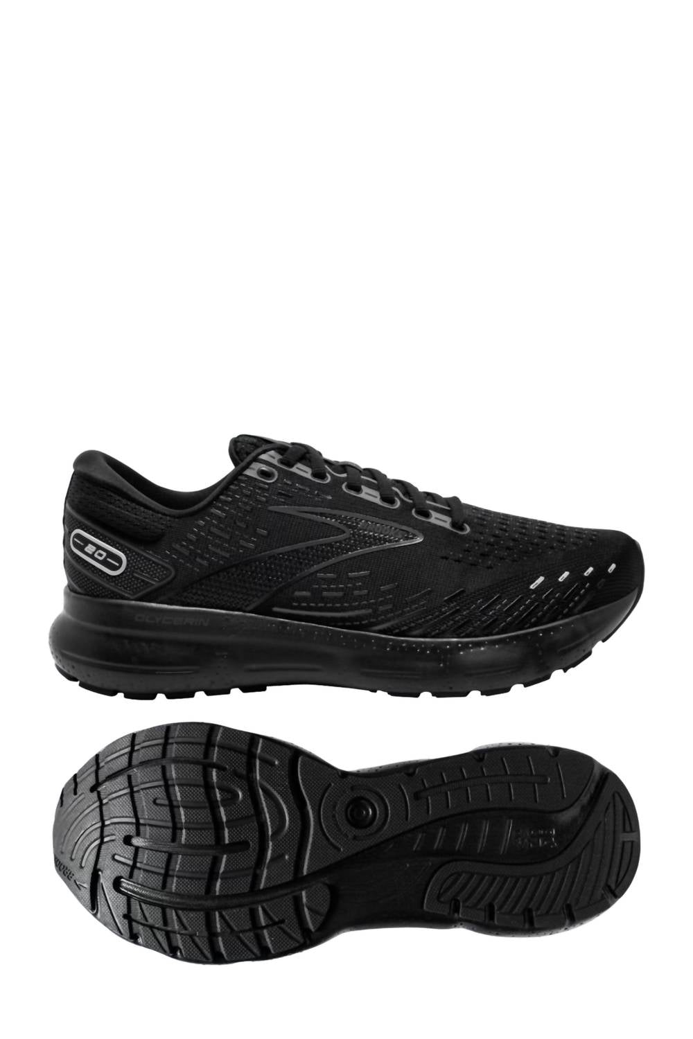 Brooks Men's Glycerin 20 Running Shoes - D/medium Width In Black/black/ebony