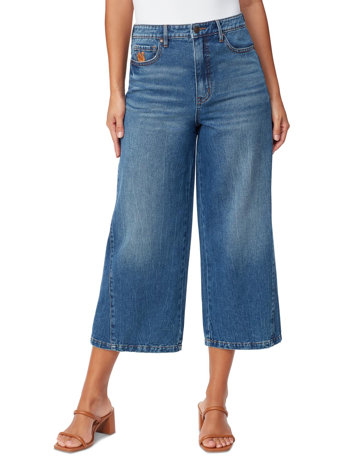 Shop Gloria Vanderbilt Rori Womens Crop High Rise Wide Leg Jeans In Multi