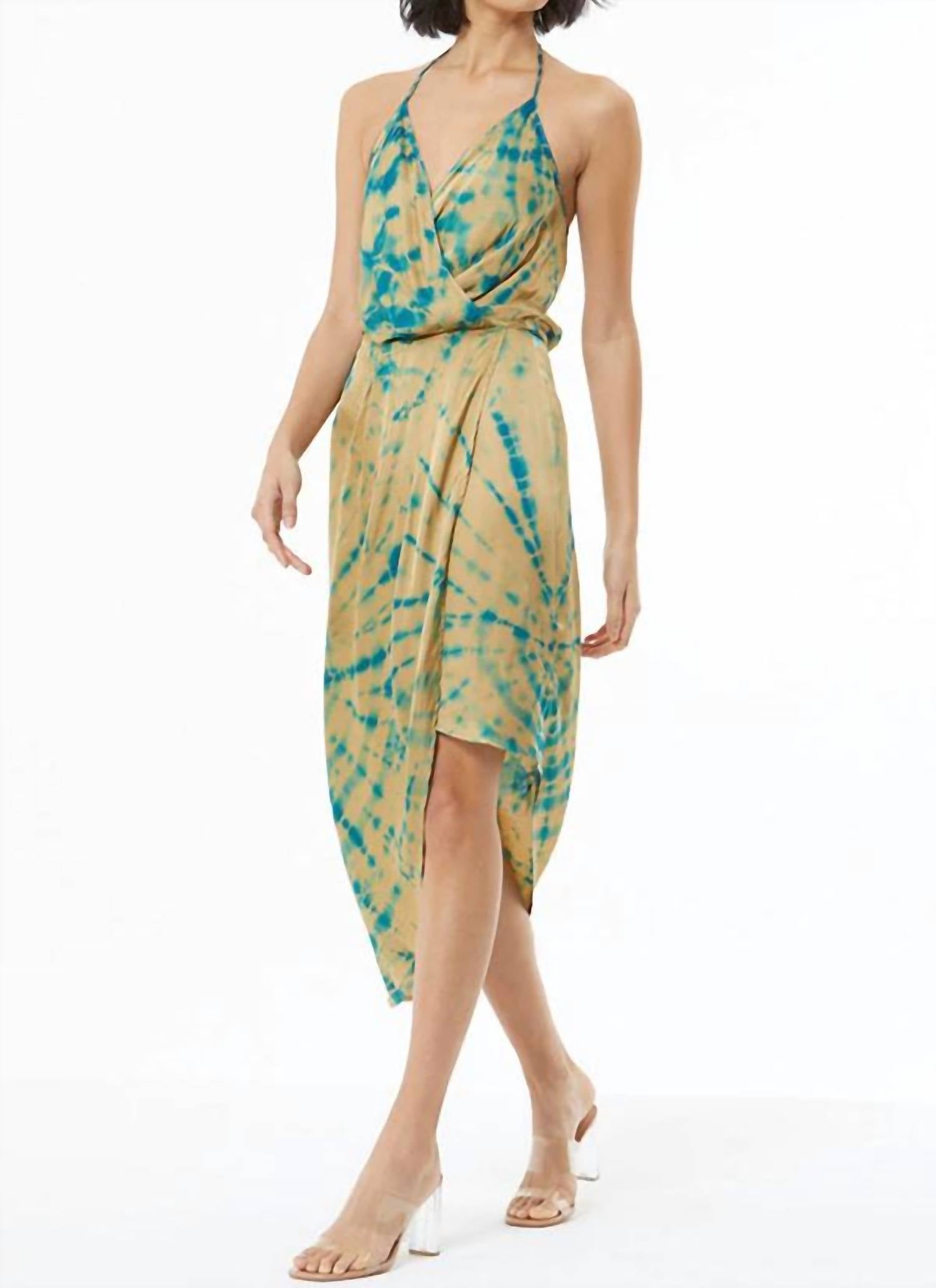 Shop Young Fabulous & Broke Andrea Draped Slip Dress In Willow In Multi