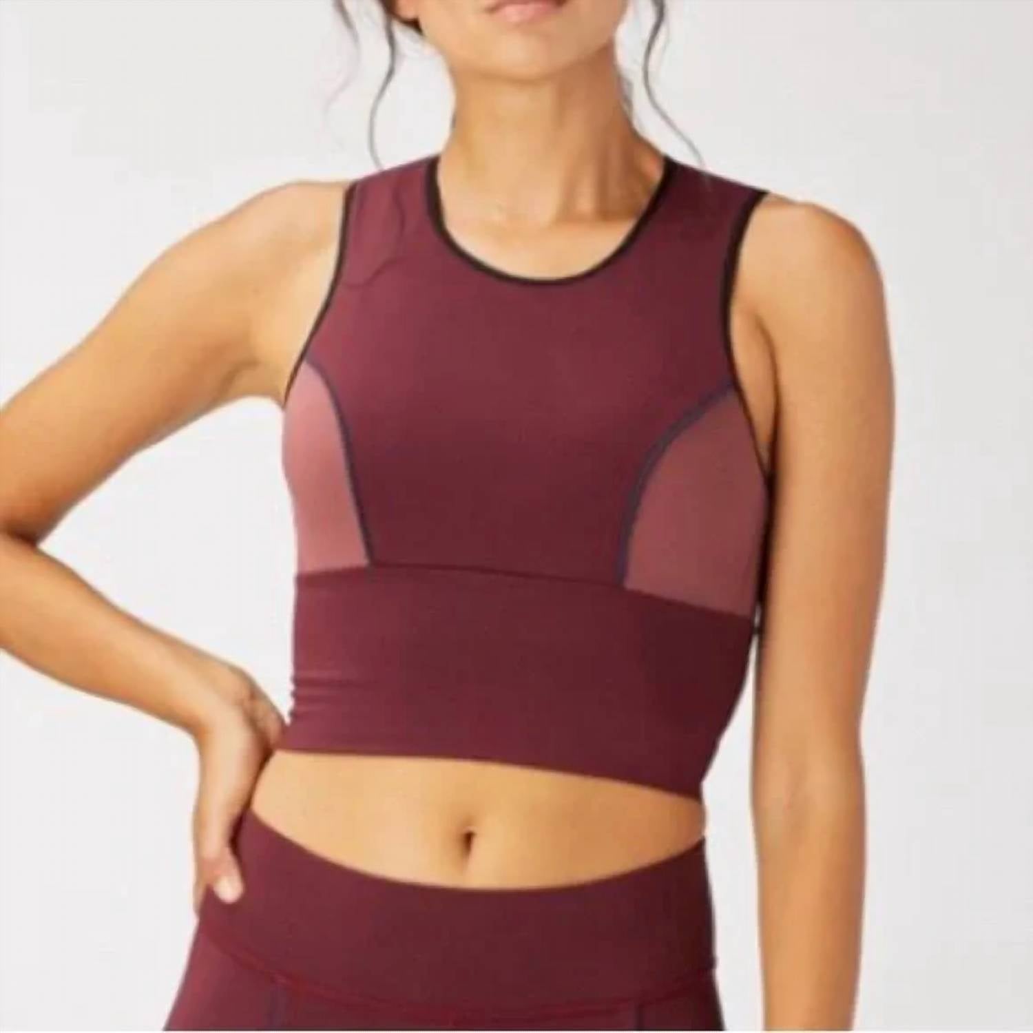 Michi Baltic Crop Top In Wine In Brown