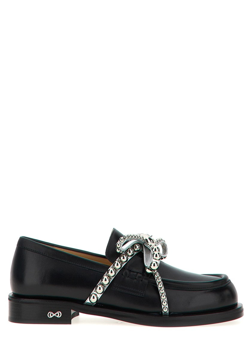 Mach&mach 'crystal Studs' Loafers In Black