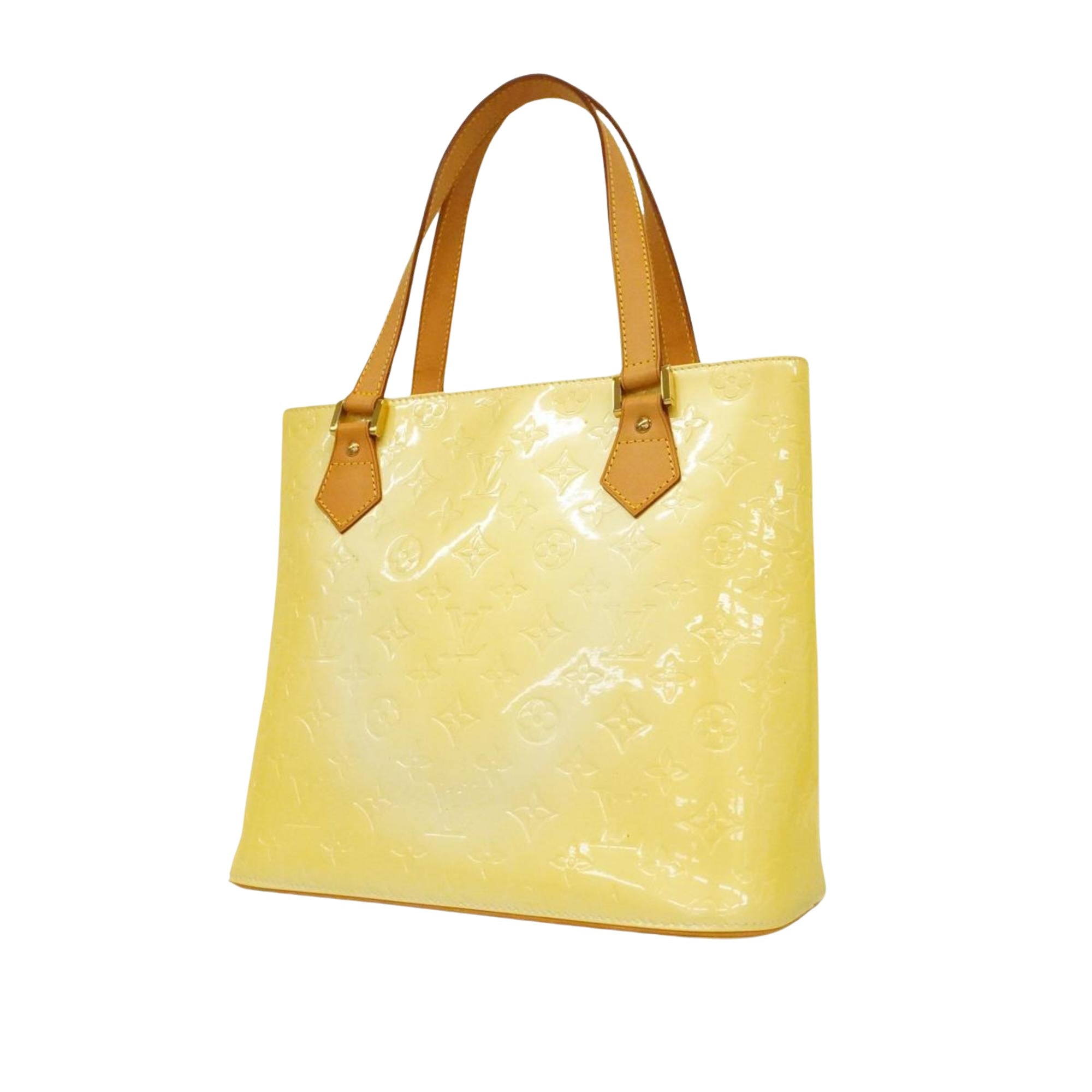 Pre-owned Louis Vuitton Houston Patent Leather Tote Bag () In Yellow