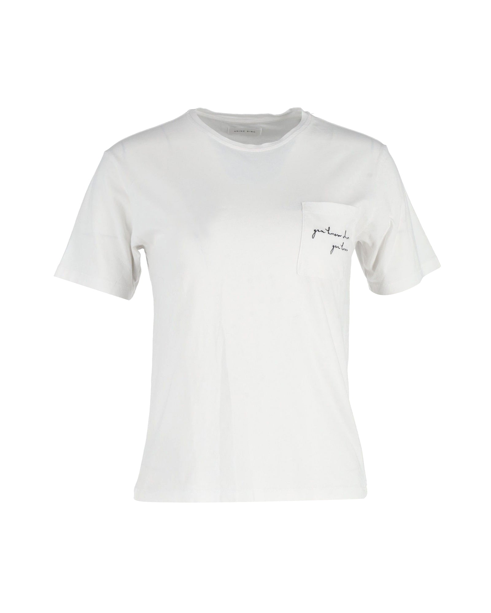 Image of Anine Bing Pocket T-Shirt in White Cotton