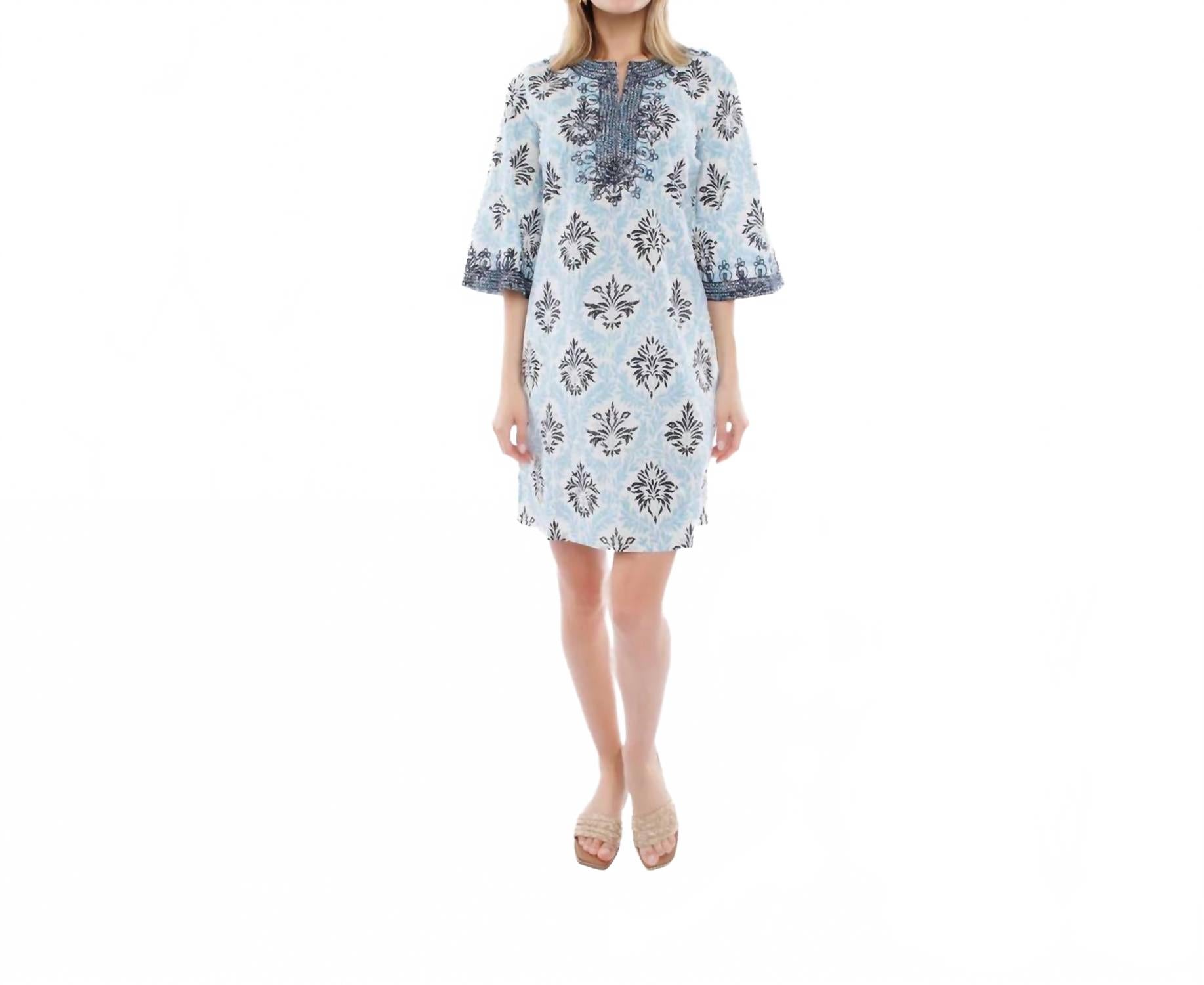 Calypso St Barth Clarissa Dress In Light Blue In Multi