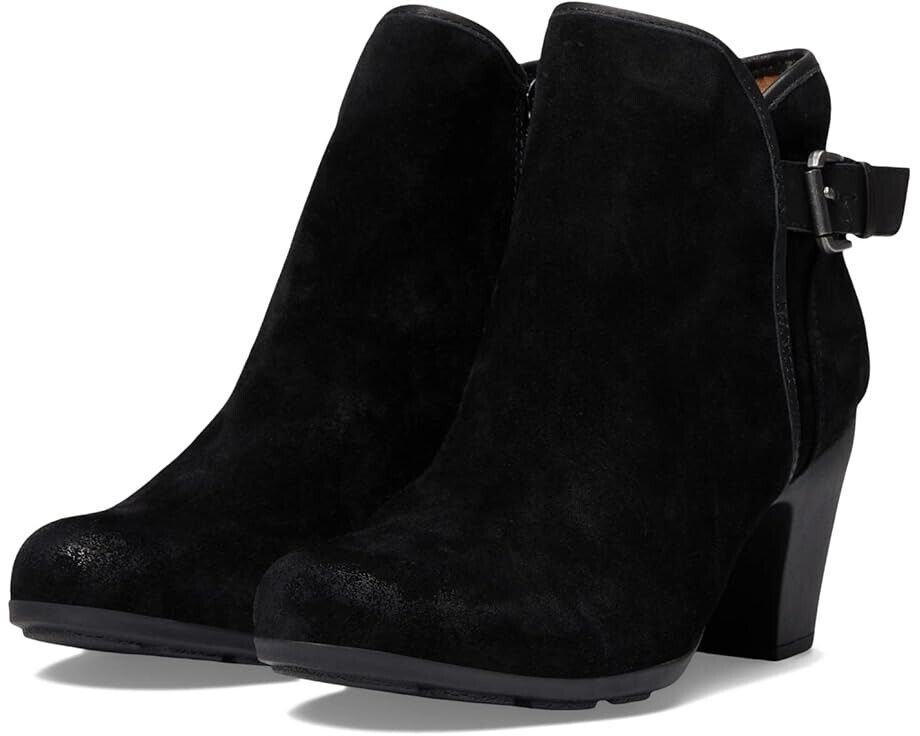 Comfortiva Namari Booties Women's Us 7 Black Suede Block Heel Ankle Boots Zpo545 (black,7)