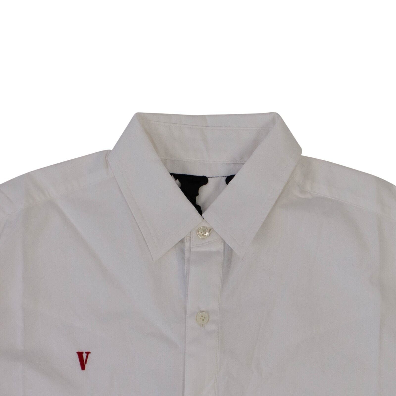Vlone White & Red V Long Sleeve Button Down Shirt