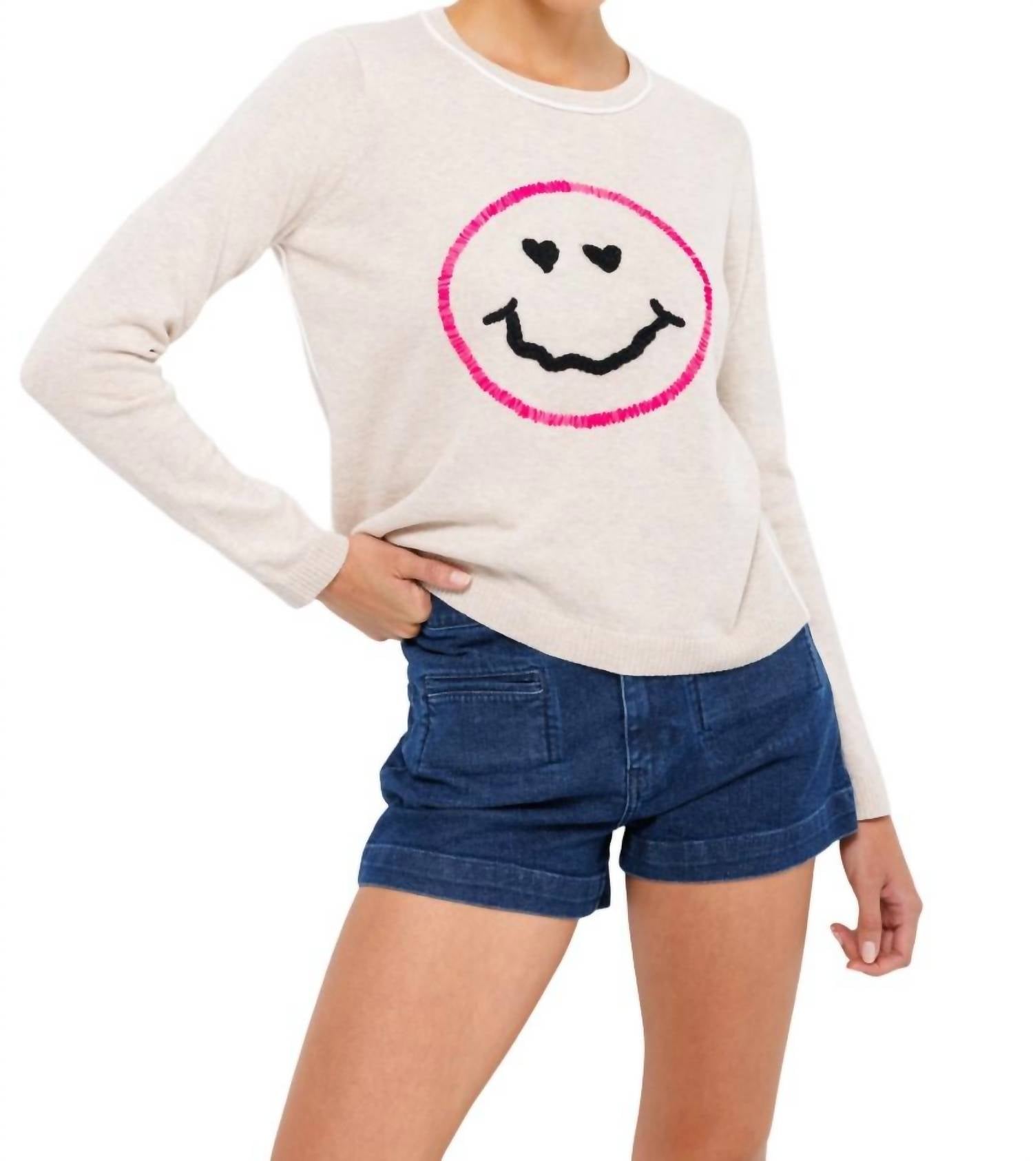 Lisa Todd Happy Go Lucky Sweater In Almond In White