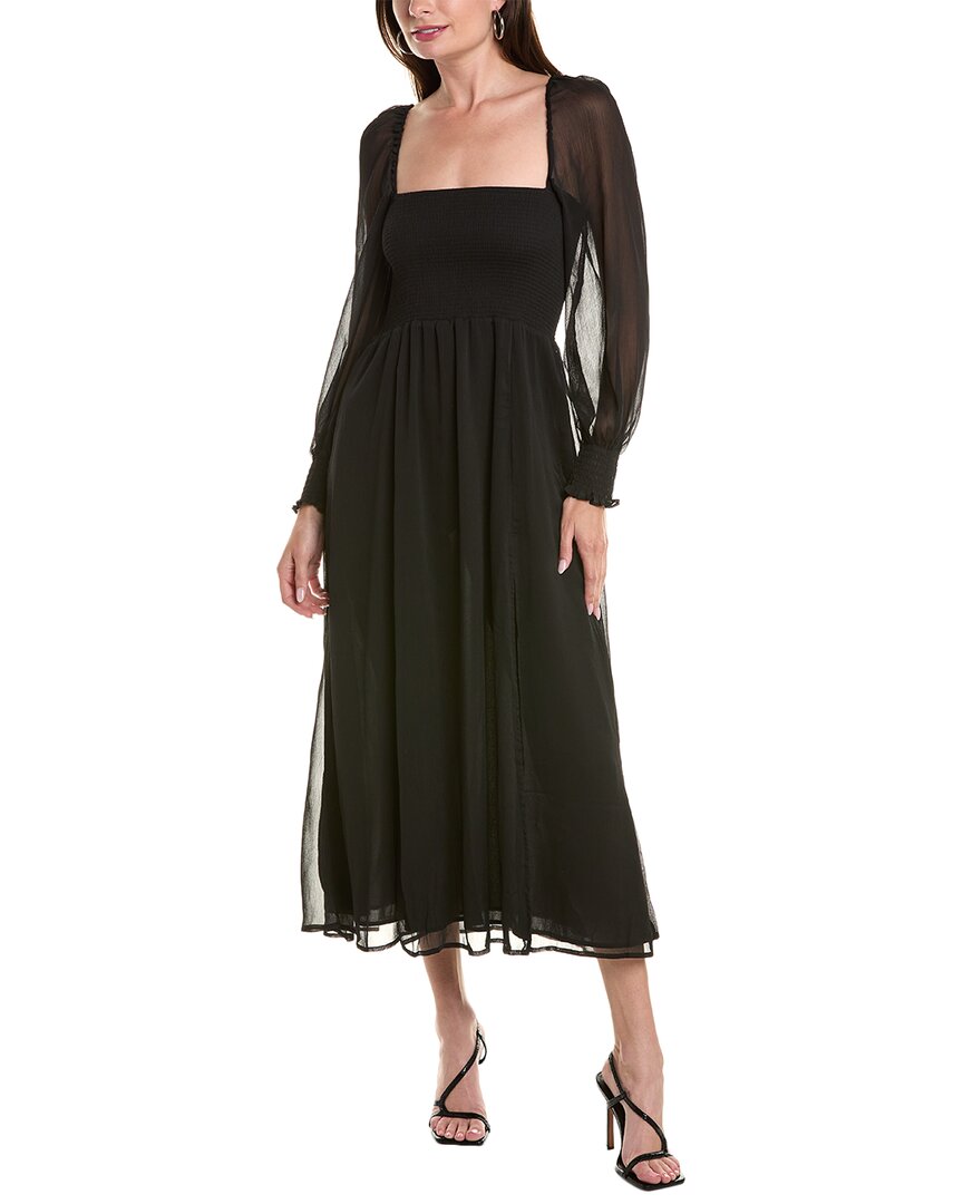 Opt O. P.t. Classic Smocked Maxi Dress In Black