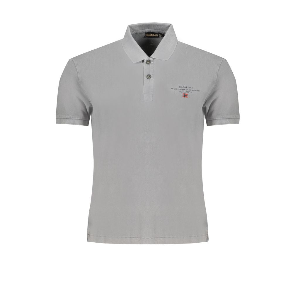 Napapijri Cotton Polo Men's Shirt In Grey