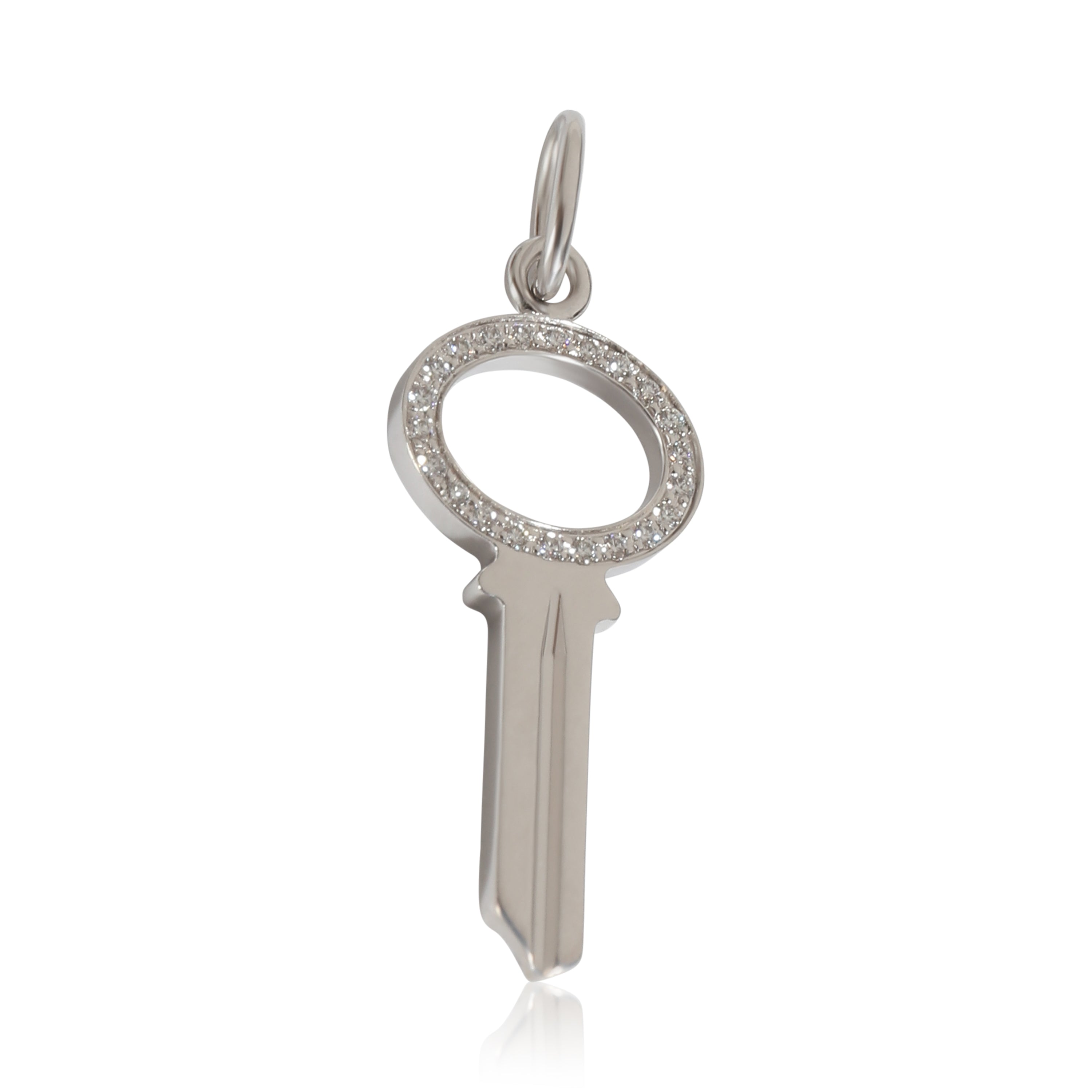 image of Tiffany & Co. Keys Fashion Pendant in 18k White Gold 0.05 CTW